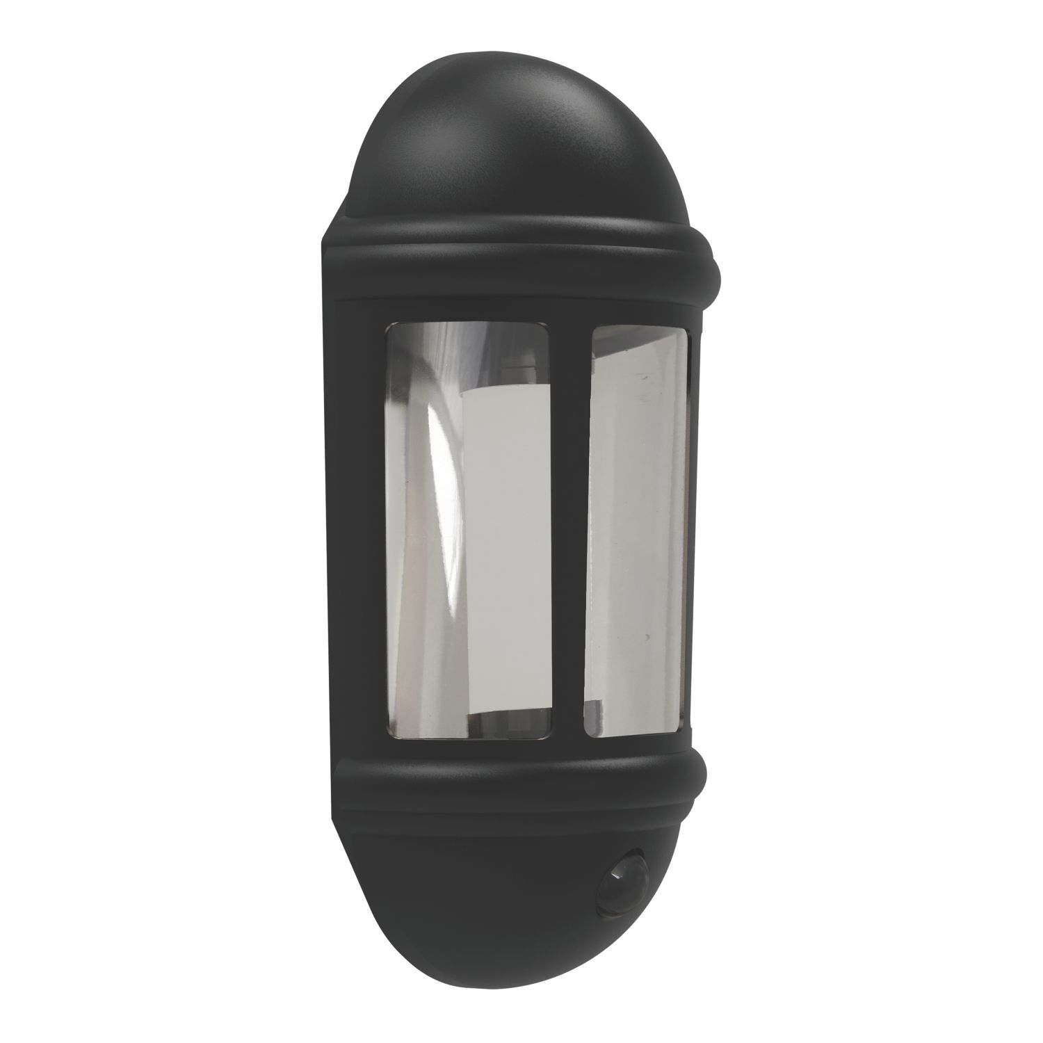 4lite Outdoor LED IP65 Wall Lantern With PIR Sensor Black 8W 400lm (138RR)