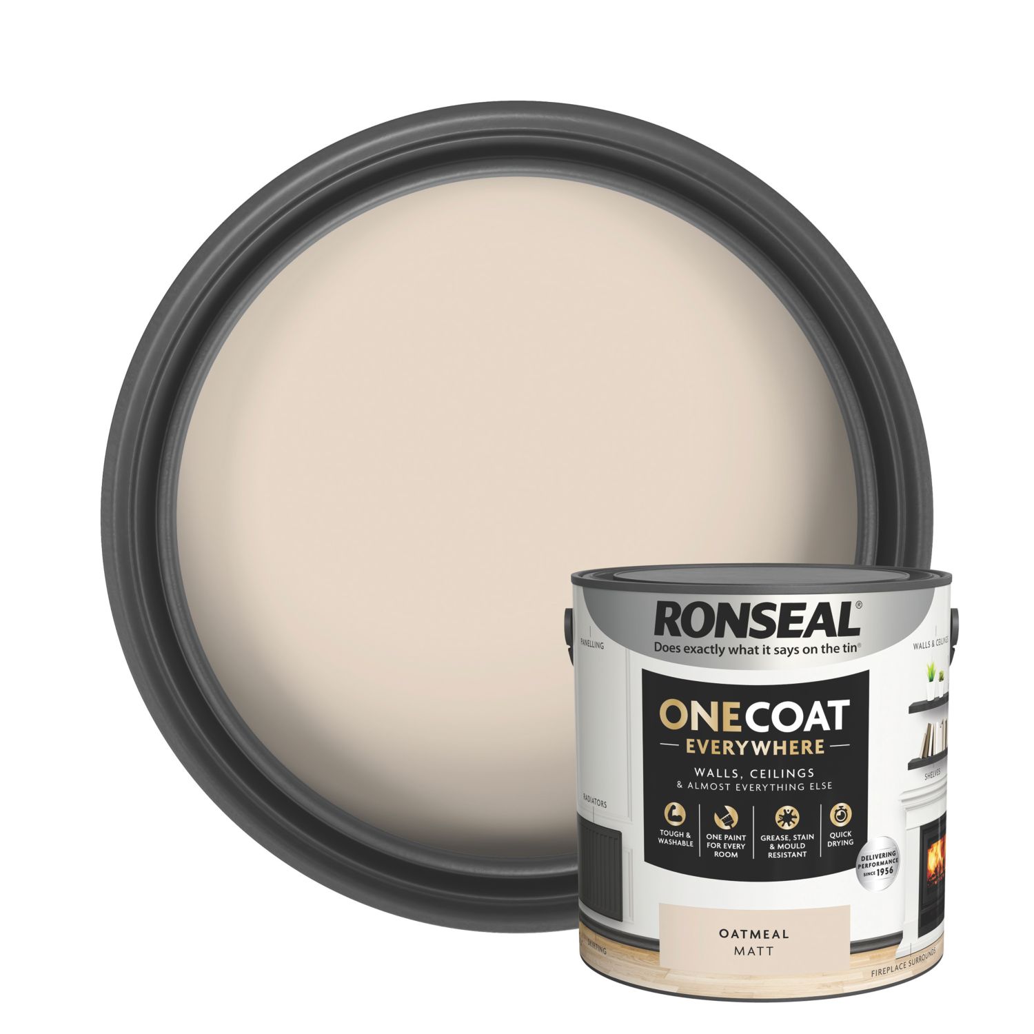 Ronseal 2.5Ltr Oatmeal Matt Emulsion Multi Surface Paint (139CE)