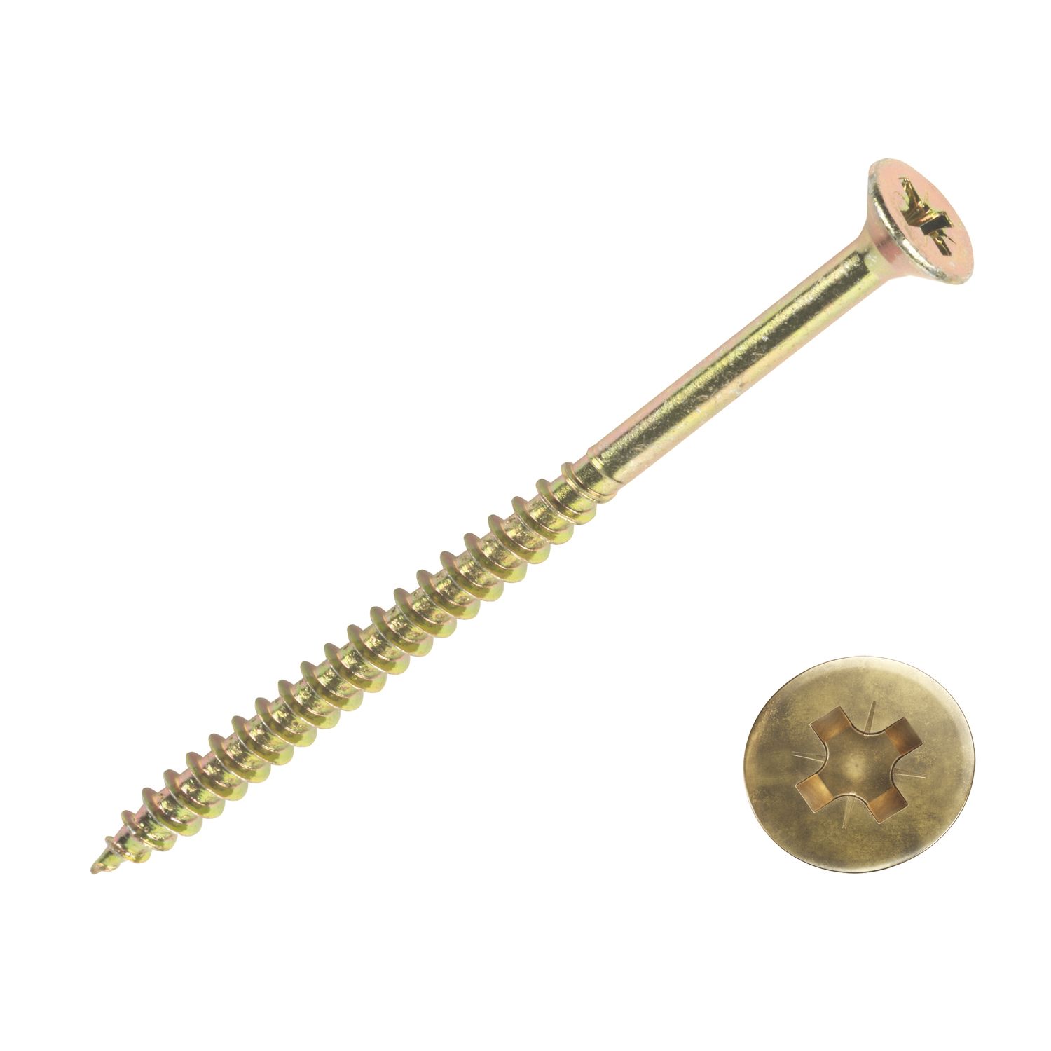 Goldscrew PZ Double-Countersunk Thread Cutting Multipurpose Screws 6mm x 130mm 50 Pack (14066)