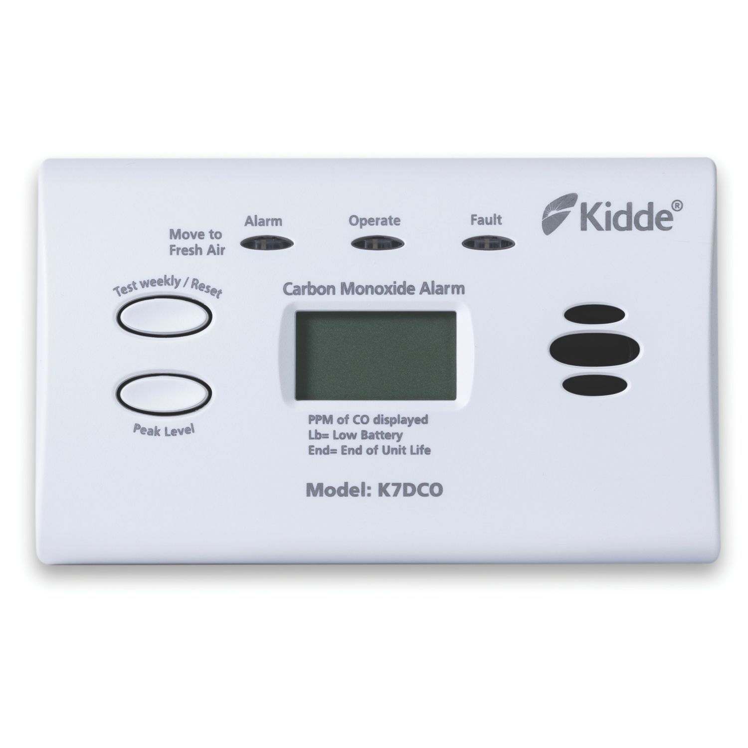 Kidde K7DCO Battery Standalone 10 Year Carbon Monoxide Alarm with Digital Display (140PH)
