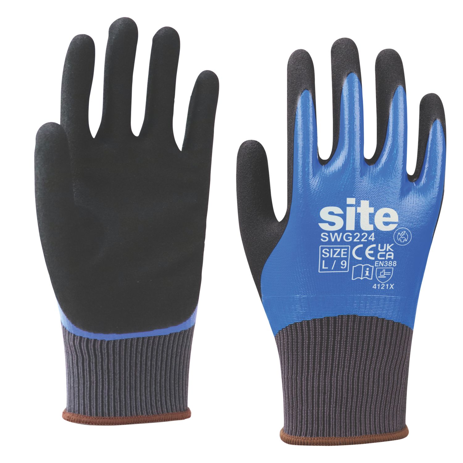 Site Gloves Blue/Black Large (140RV)