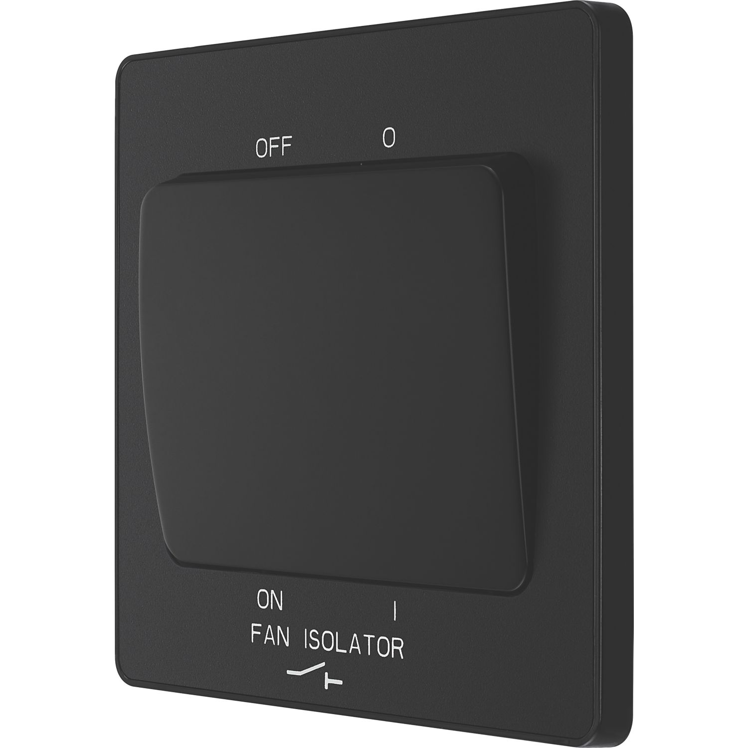 British General Evolve 10A 1-Gang 3-Pole Fan Isolator Switch Matt Black with Black Inserts (143PX)