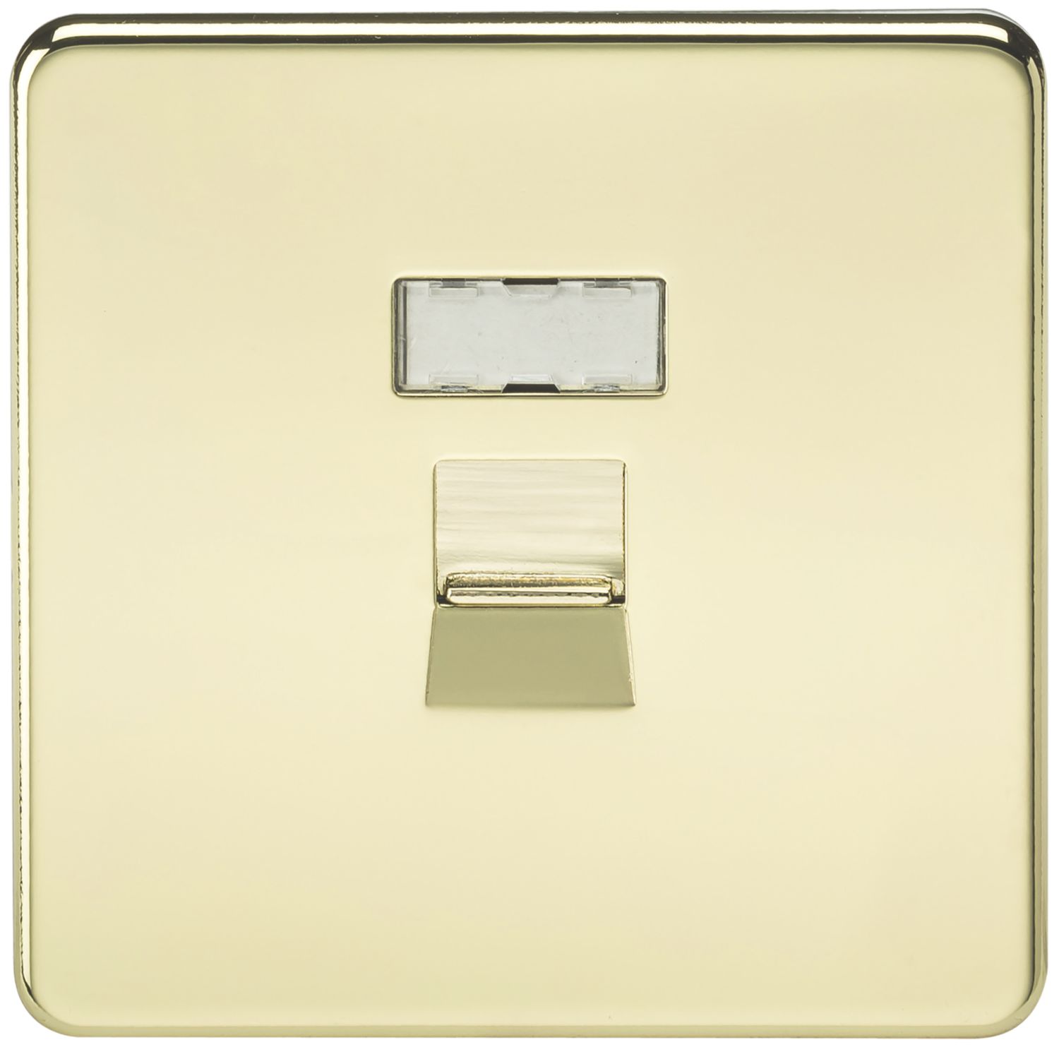 Knightsbridge 1-Gang RJ45 Ethernet Socket Polished Brass (143TY)