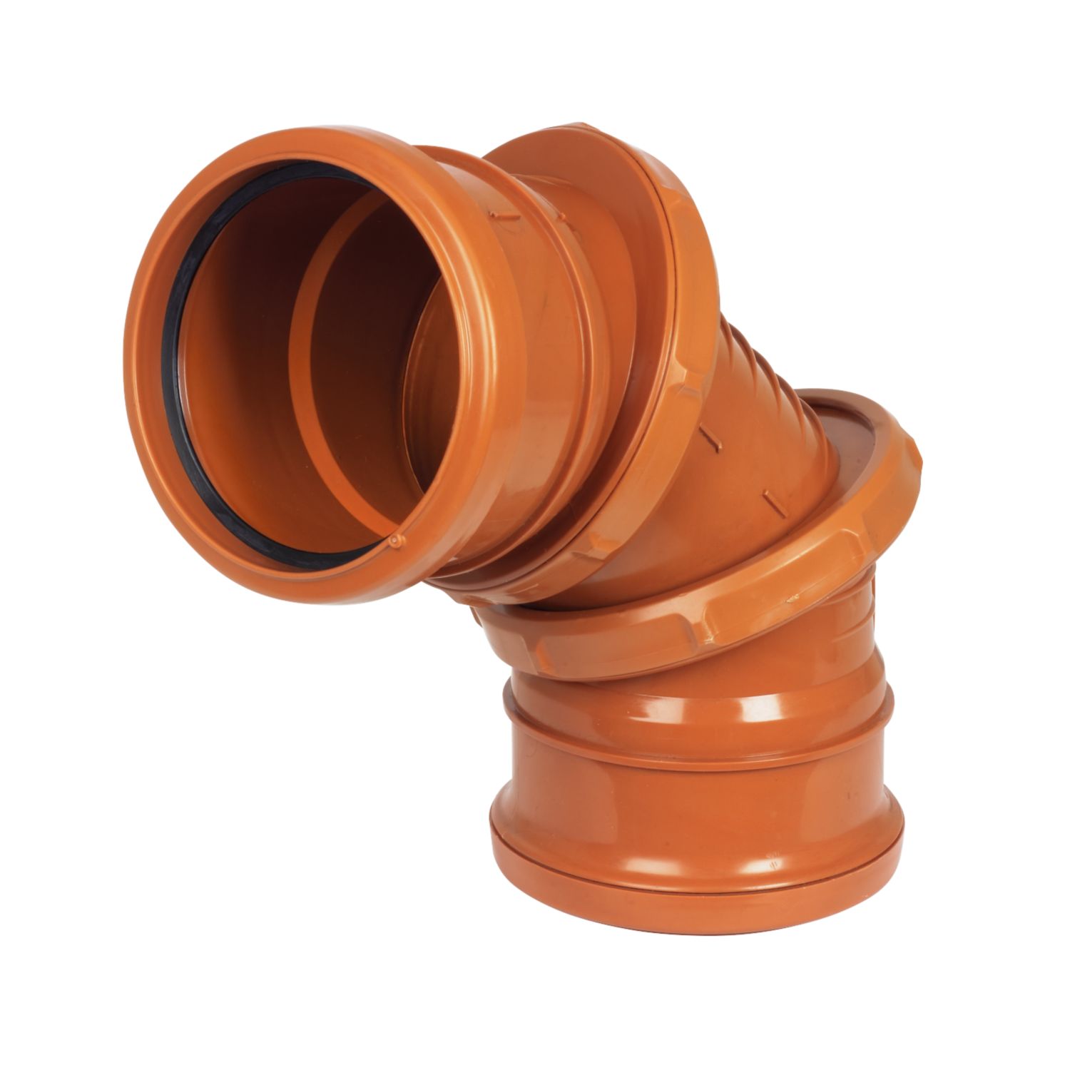 FloPlast Push-Fit 0-90° Double Socket Adjustable Bend 110mm (14451)