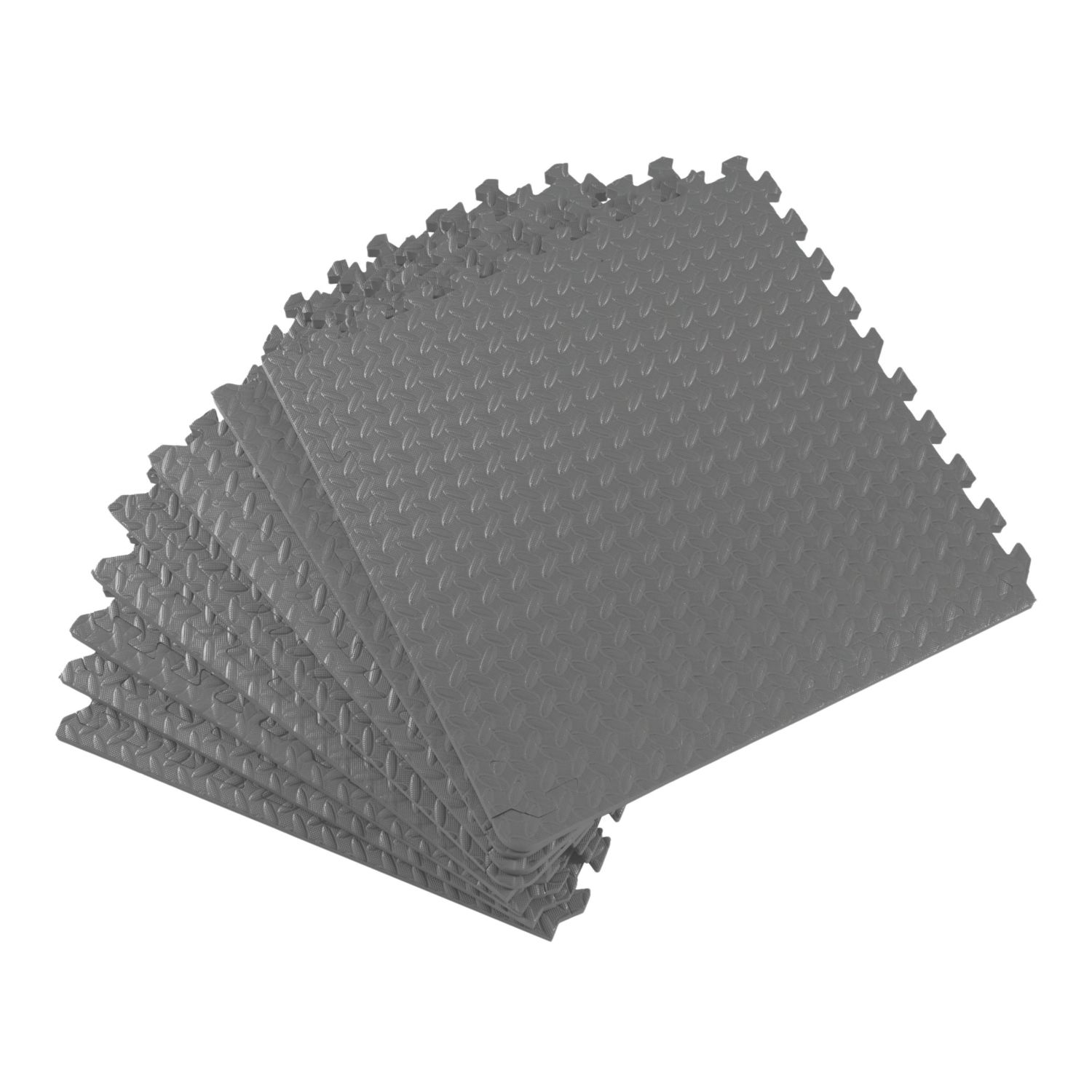Essentials Interlocking Floor Tiles Grey 20mm 8 Pack (145PH)
