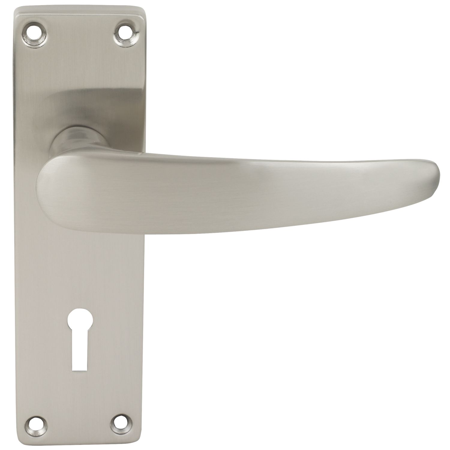 Smith & Locke Elegance Fire Rated Lock Door Handles Pair Brushed Nickel (1468V)