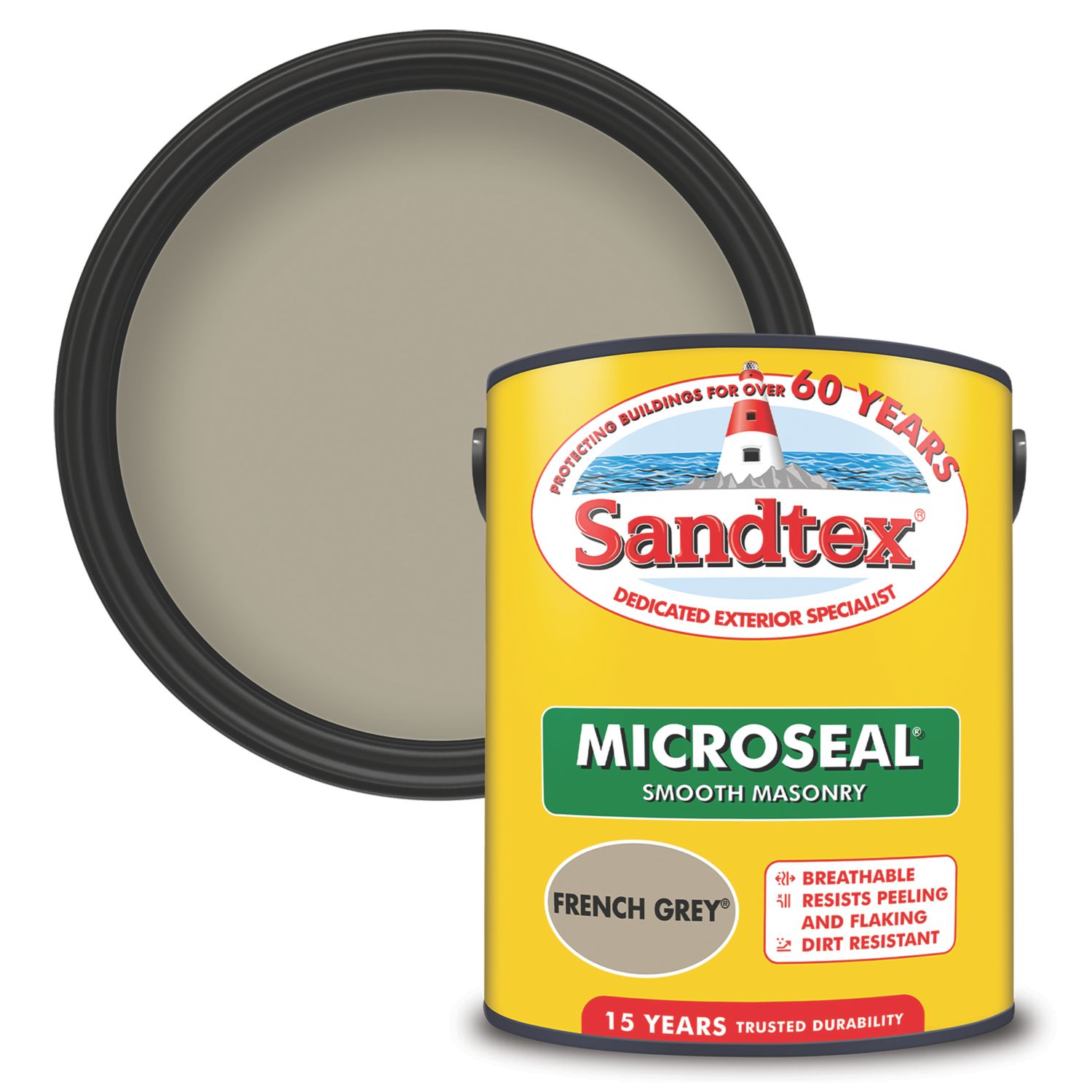 Sandtex 5Ltr Ultra Smooth French Grey Masonry Paint (146JF)