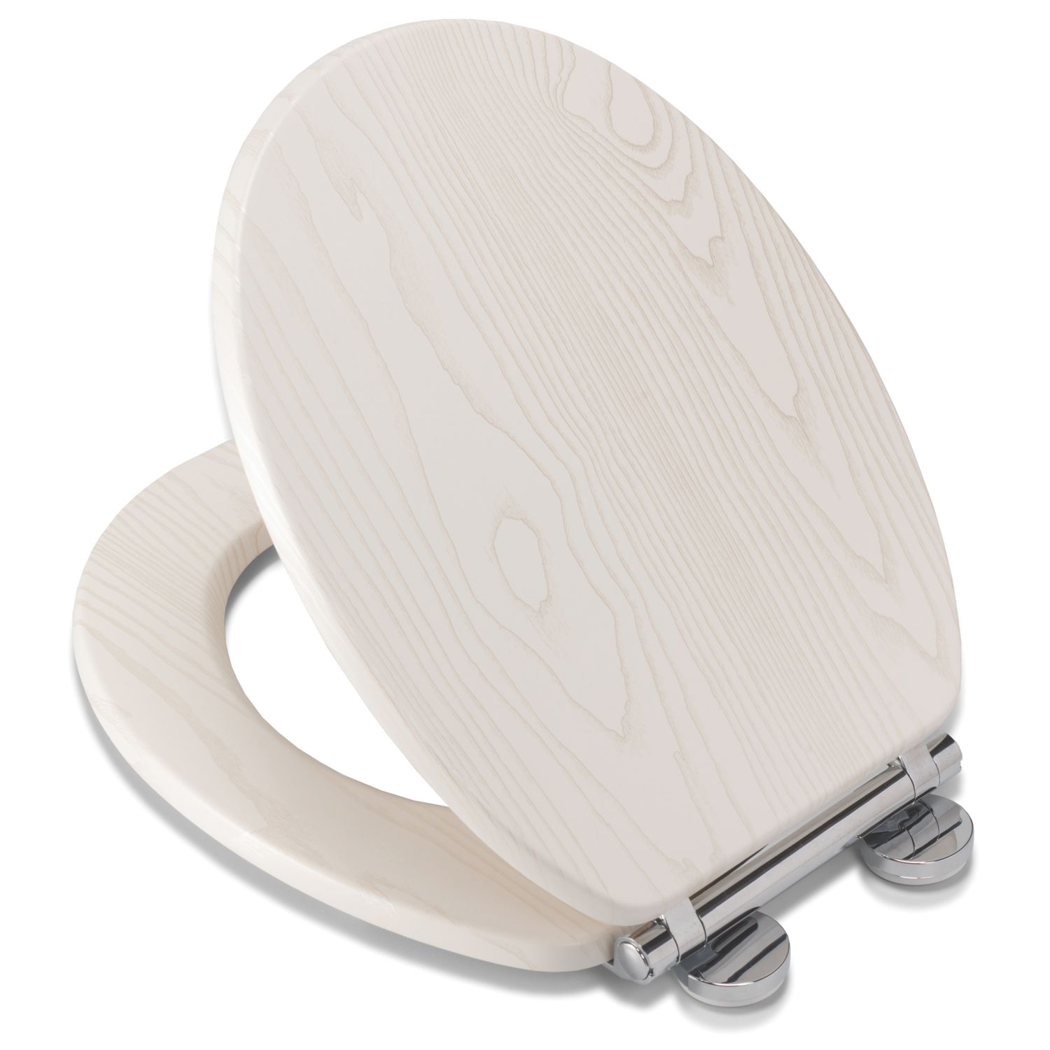 Croydex Maitland Soft-Close with Quick-Release Flex-Fix Toilet Seat Moulded Wood White (146KR)