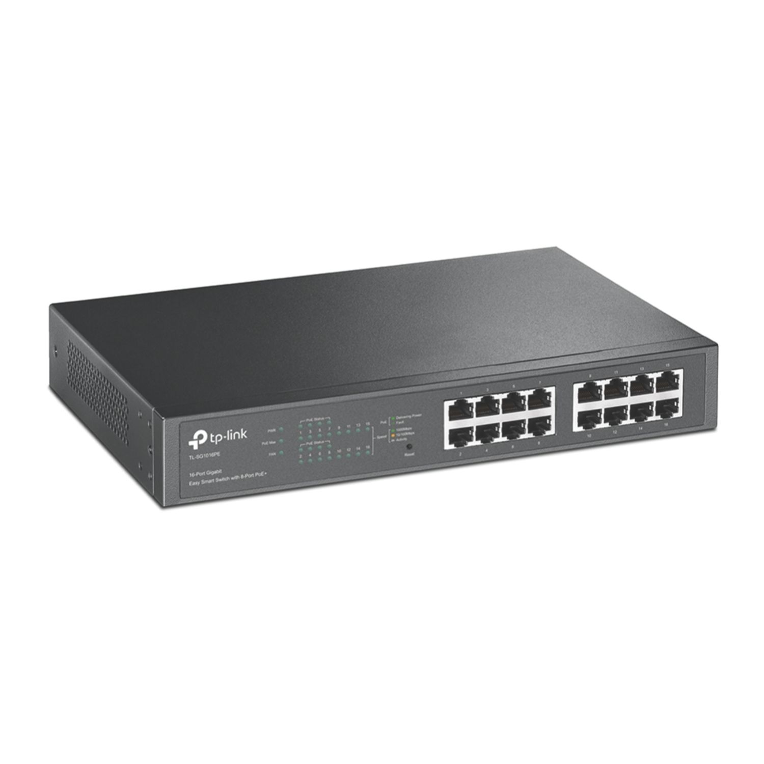TP-Link TL-SG1016PE 16 Port Desktop / Rackmount Network Switch Black (146RN)