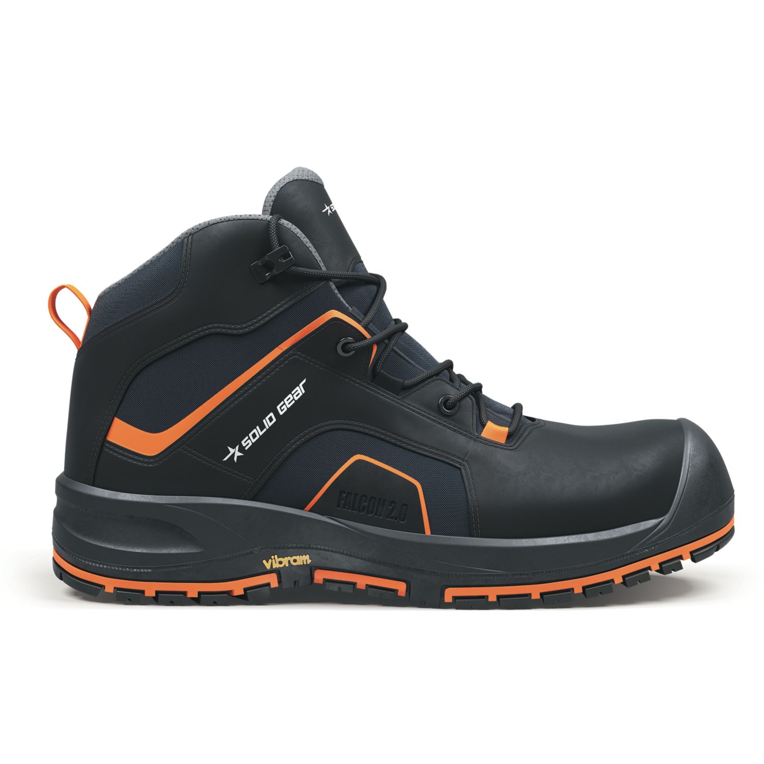 Solid Gear Falcon 2 Mid Size 12 Black Water-Resistant Safety Boots (148AF)
