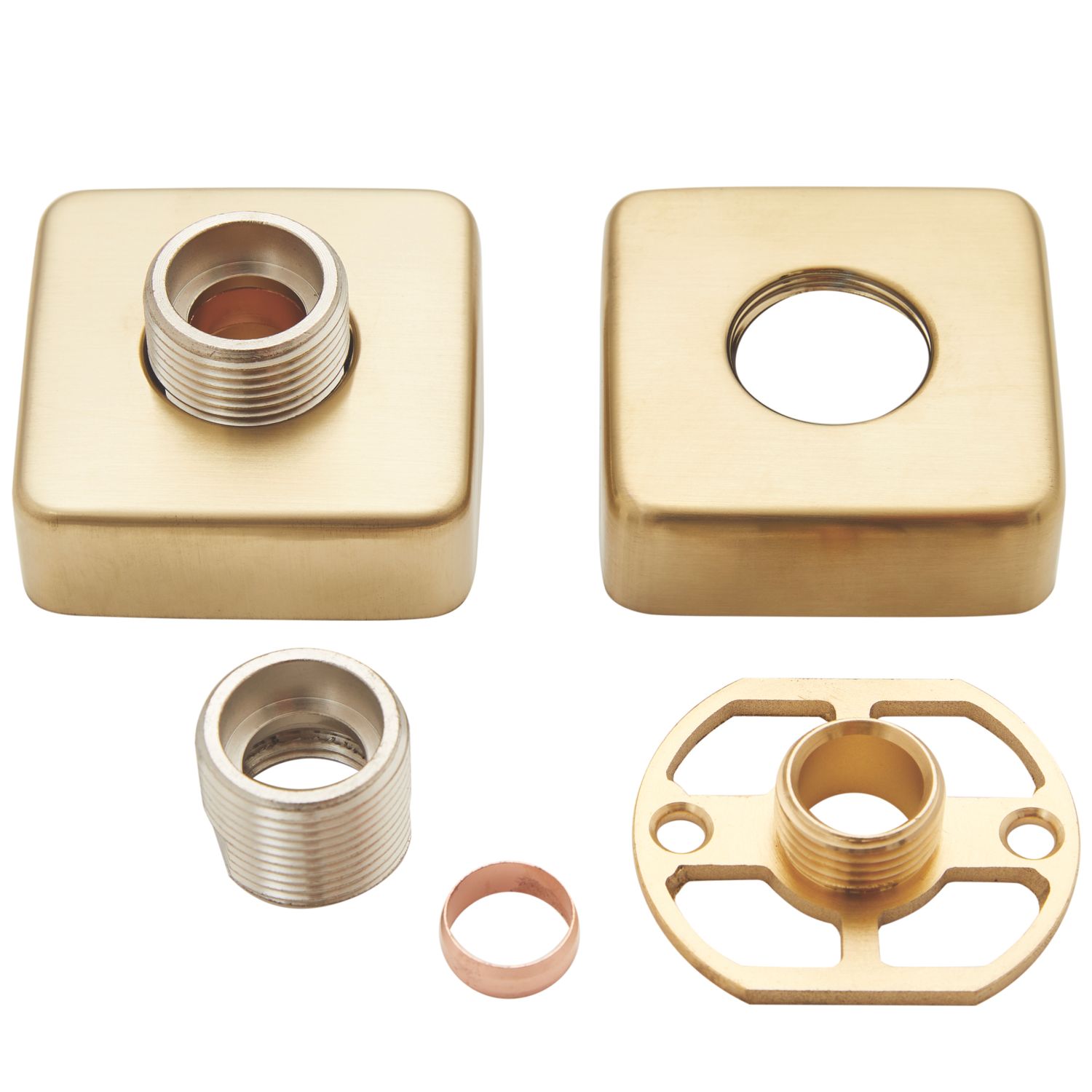 Highlife Bathrooms Square Shower Brackets Brushed Brass (148TJ)