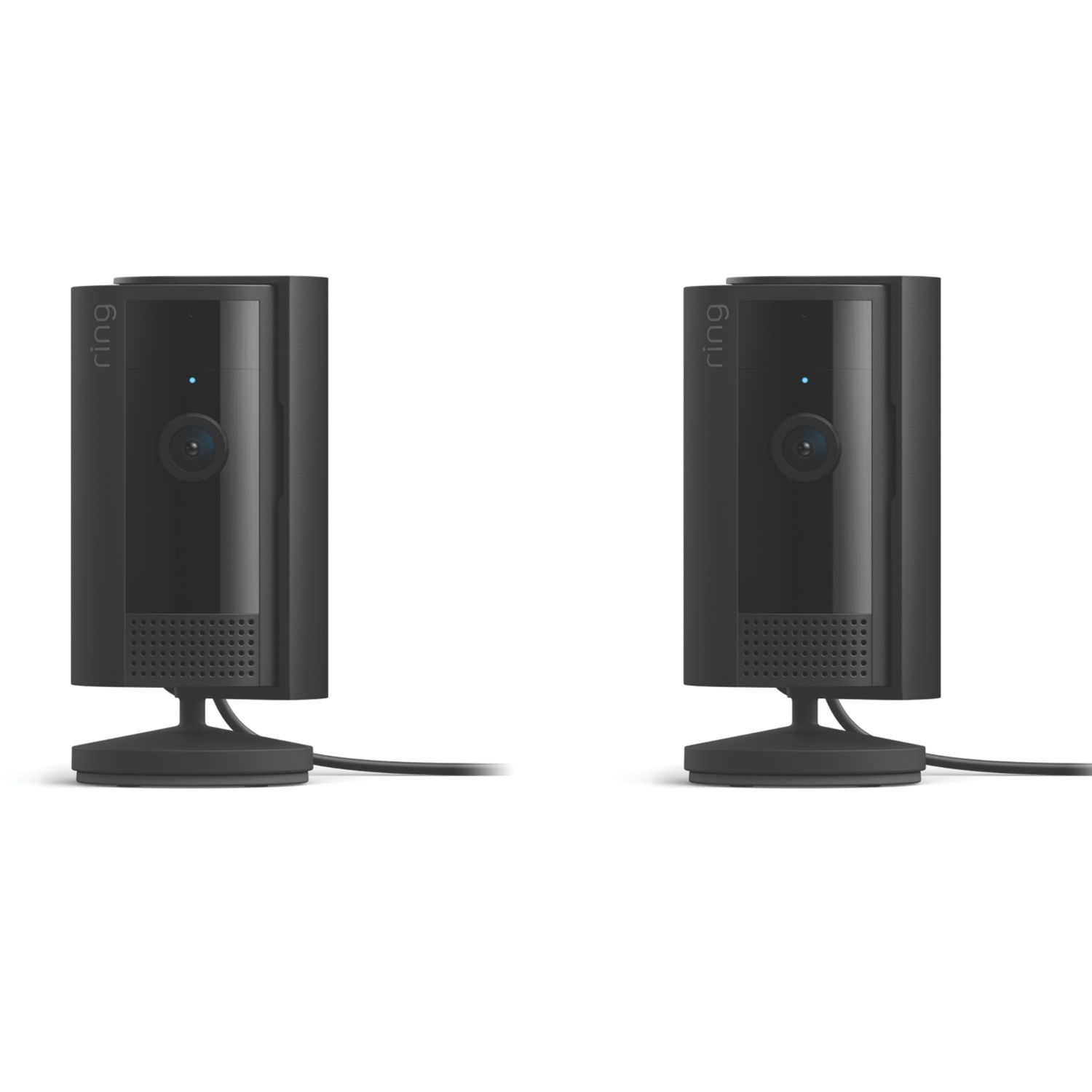 Ring Mains-Powered Black Wired 1080p Indoor Cylinder Smart Cameras (2nd Gen) 2 Pack (149KC)