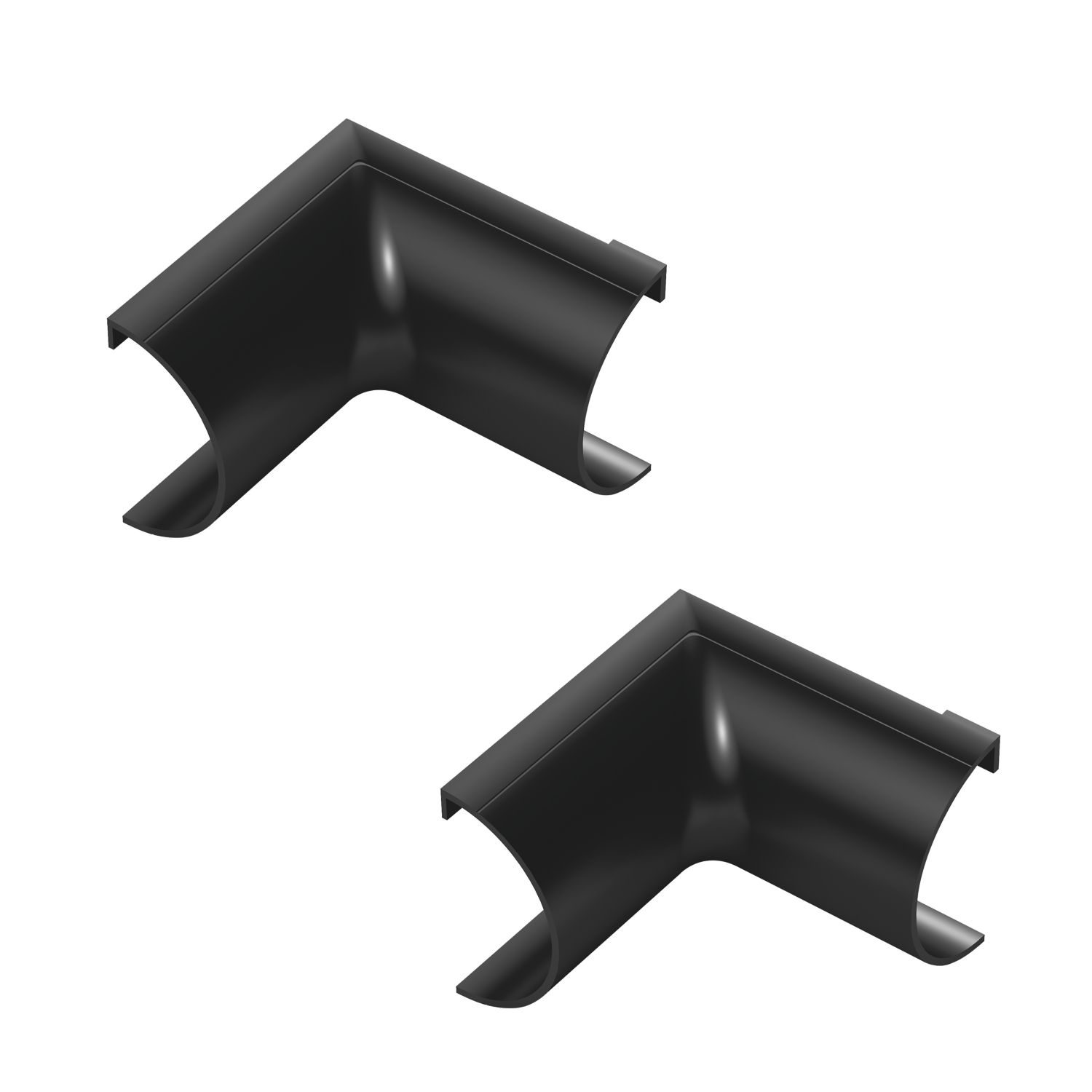 D-Line Black Micro+ Trunking Internal Bends 20mm x 10mm 2 Pack (149RA)