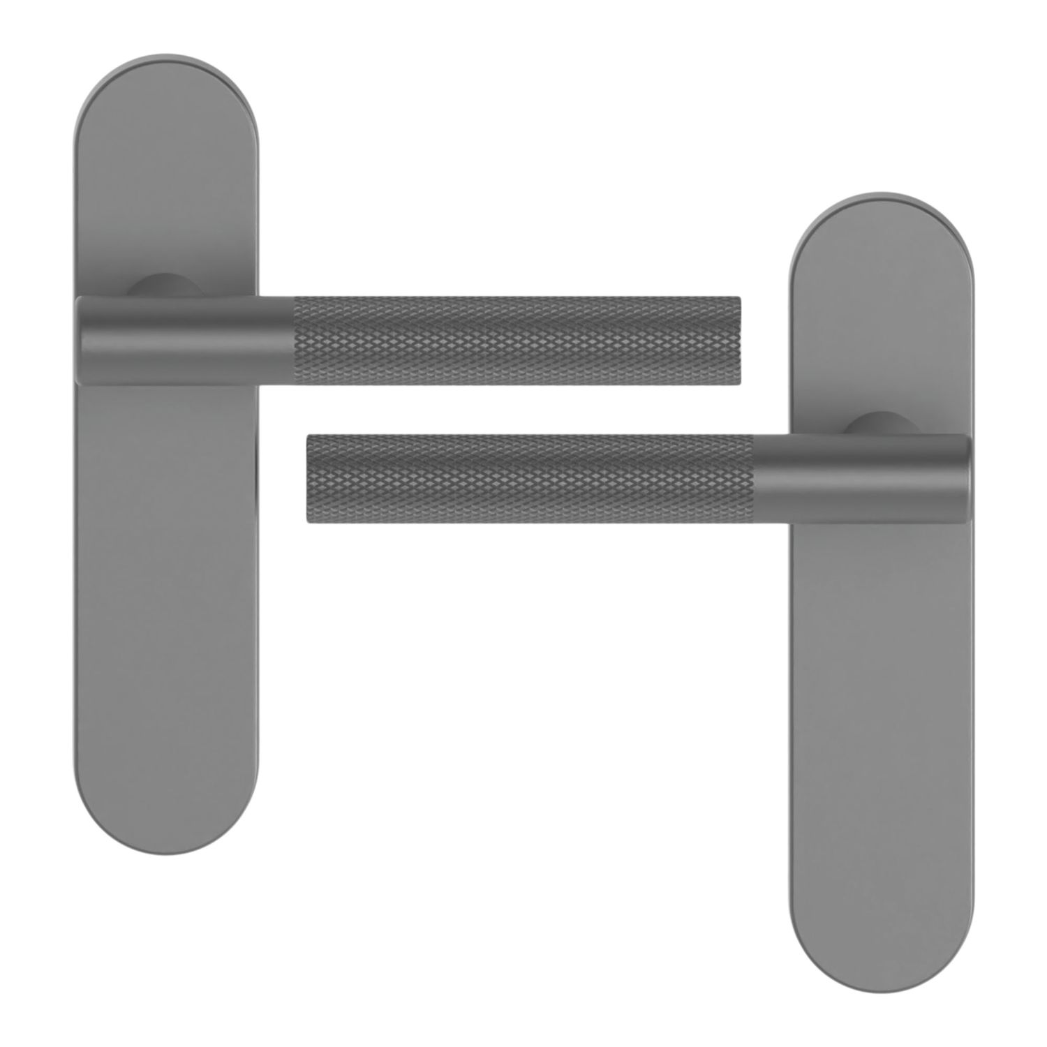 Cooke & Lewis Damgan Lever on Backplate Door Handles Pair Titanium (150CM)