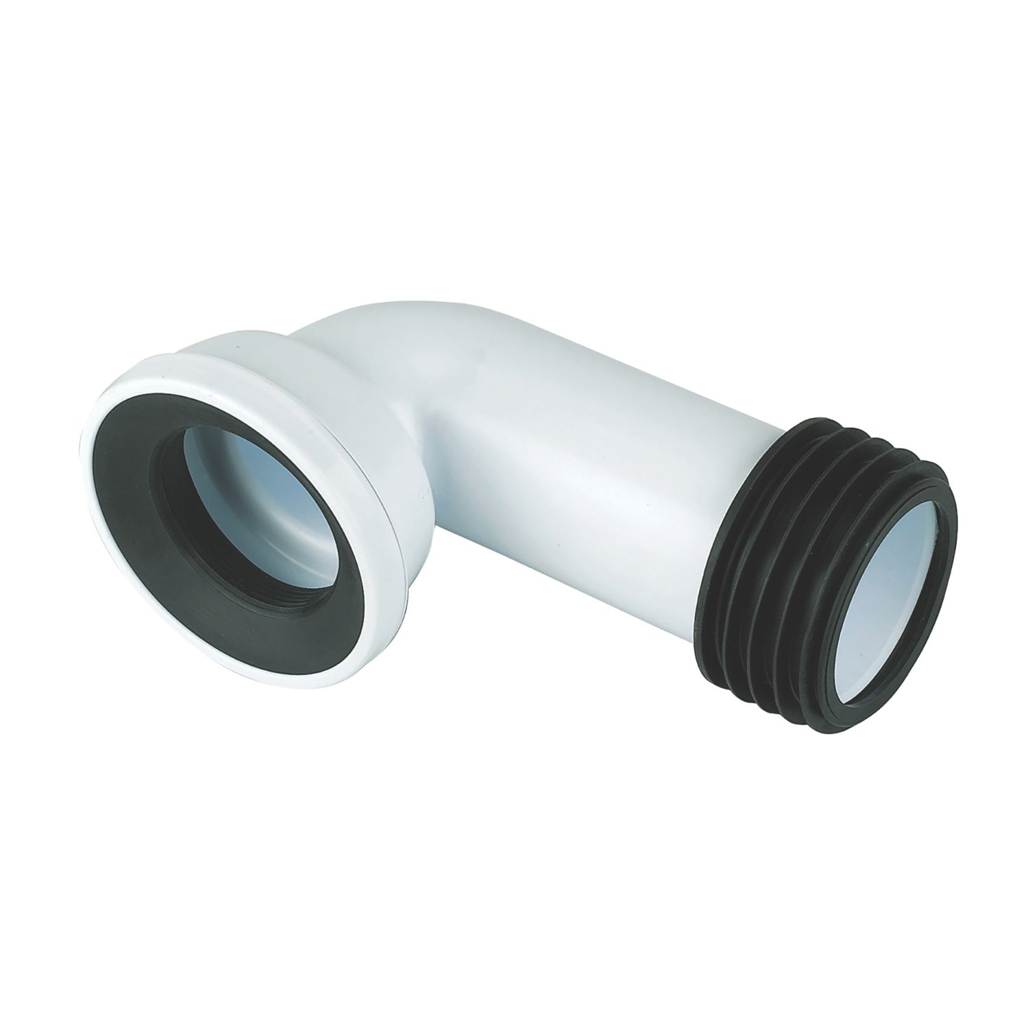 FloPlast Rigid 90° Angled Pan Connector White 300mm (15330)