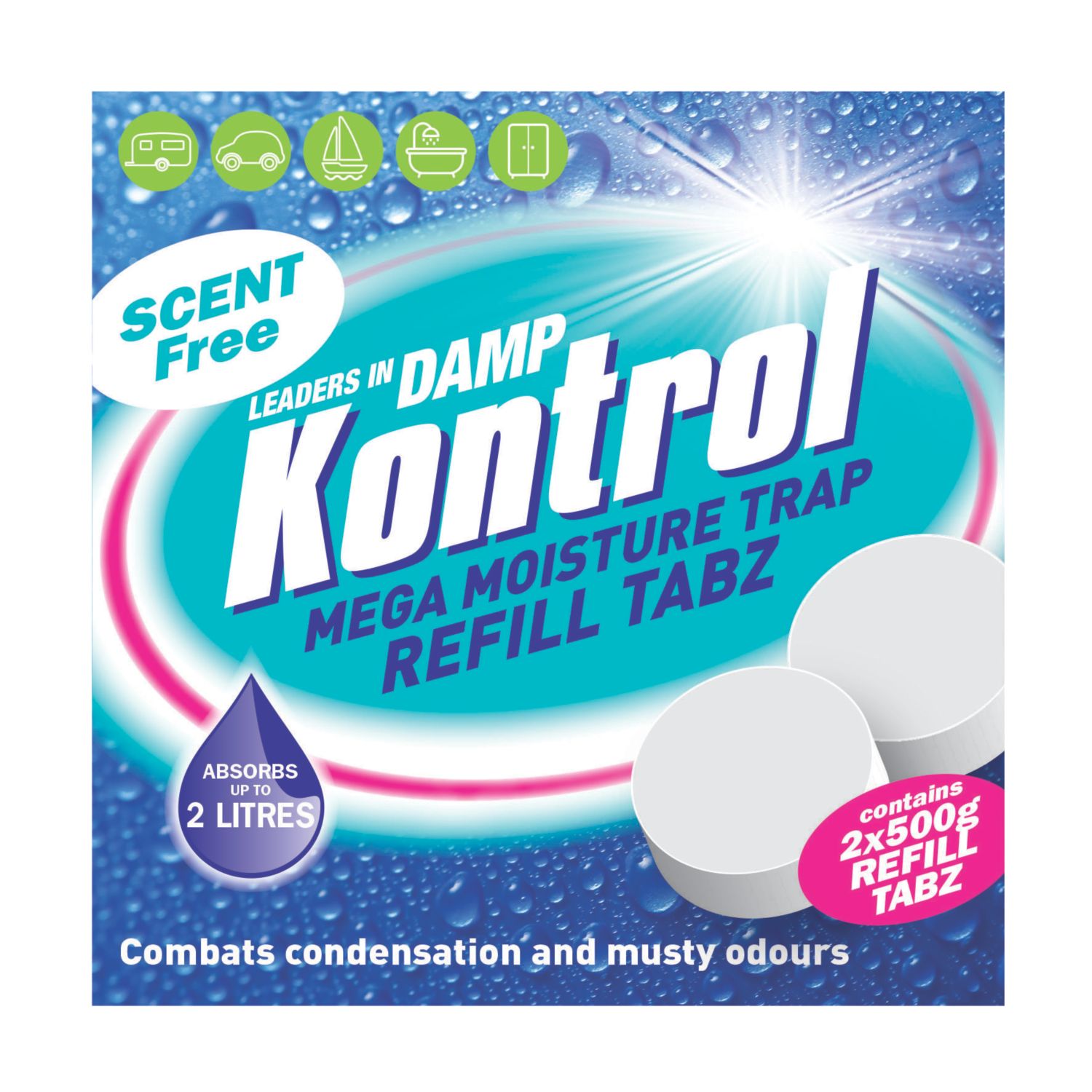 Kontrol Mega Moisture Refill Tabs 450g 2 Pack (1534H)