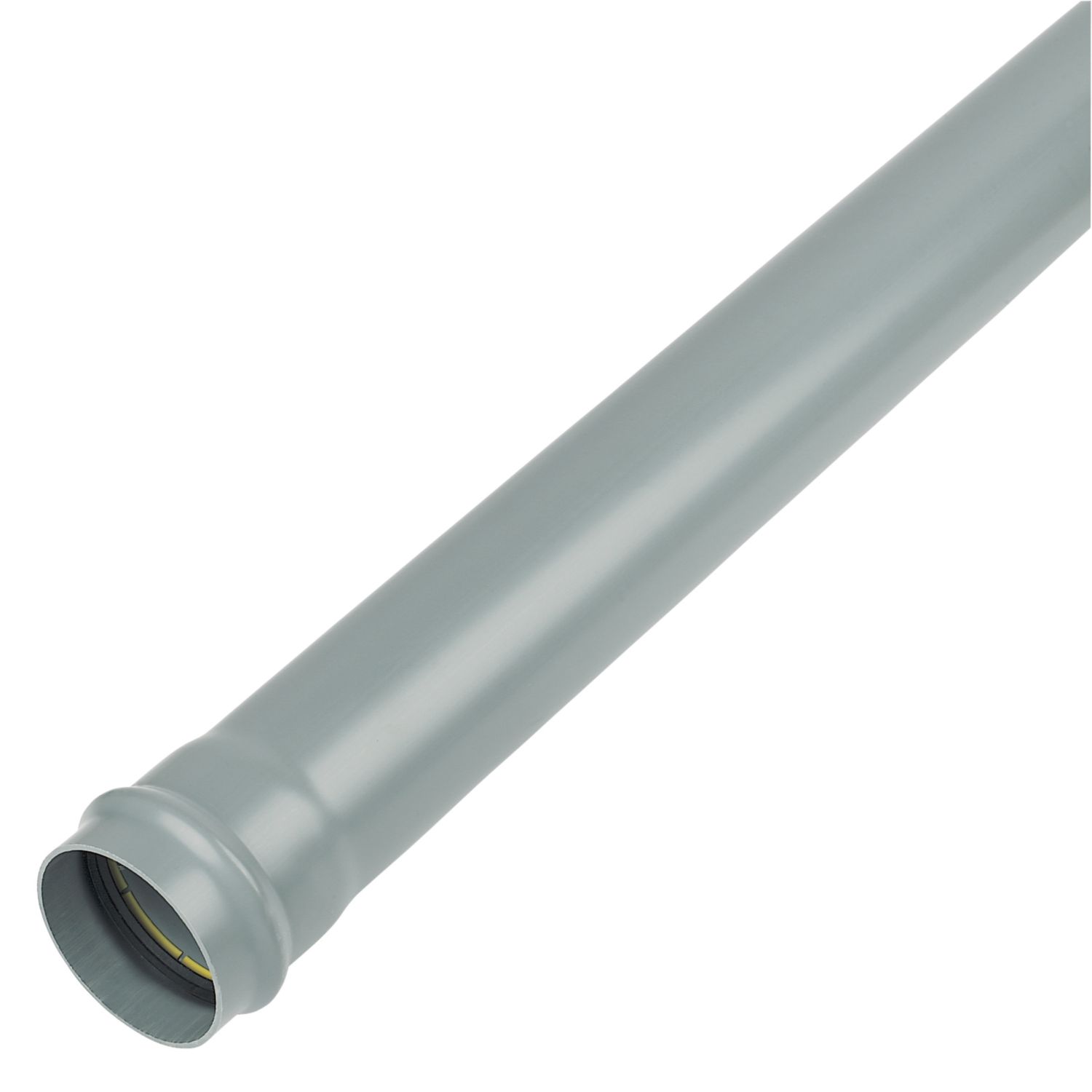 FloPlast Push-Fit Single Socket Soil Pipes Grey 110mm x 3m 2 Pack (15484)