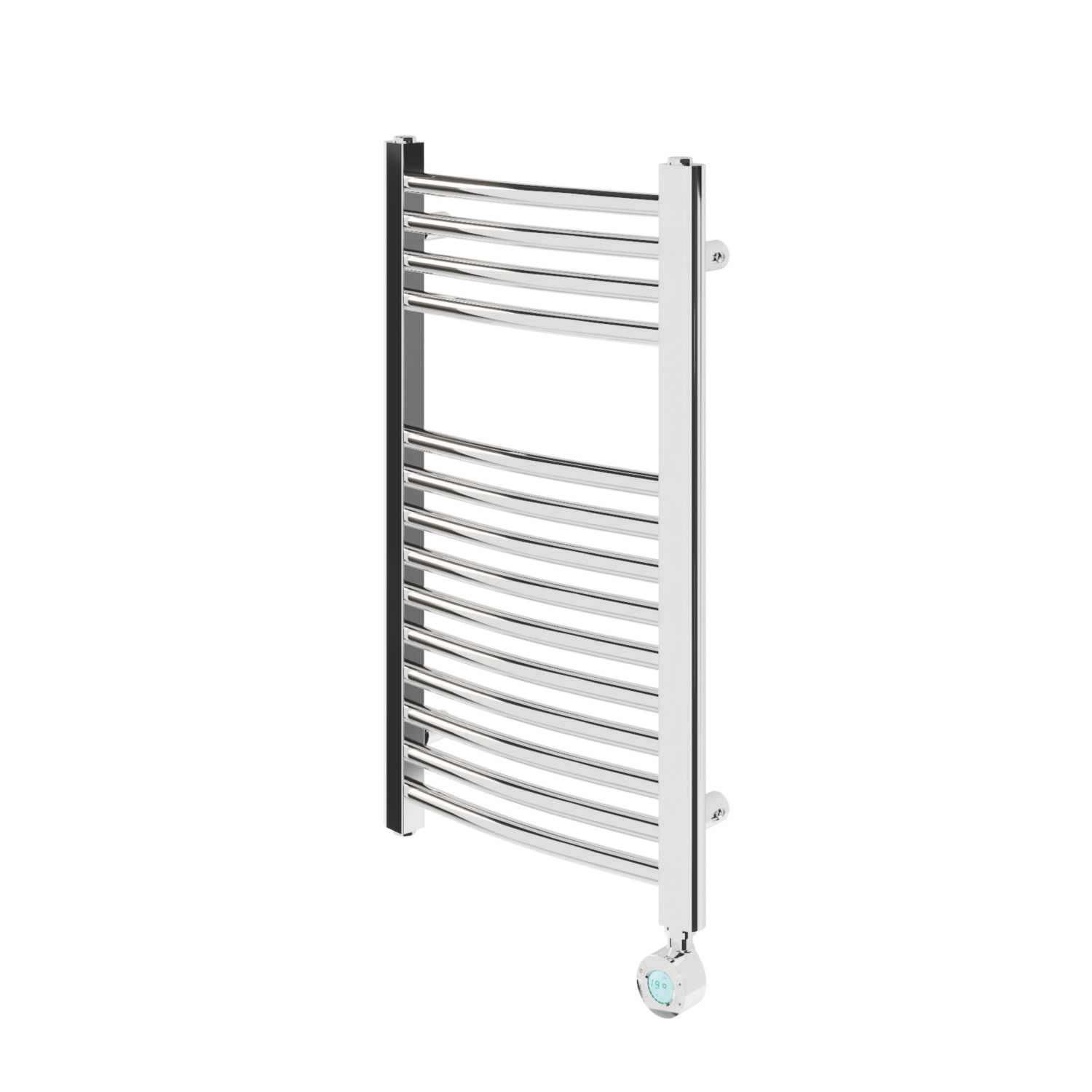Flomasta 700mm x 400mm 512BTU Chrome Curved Electric Towel Radiator (155CL)