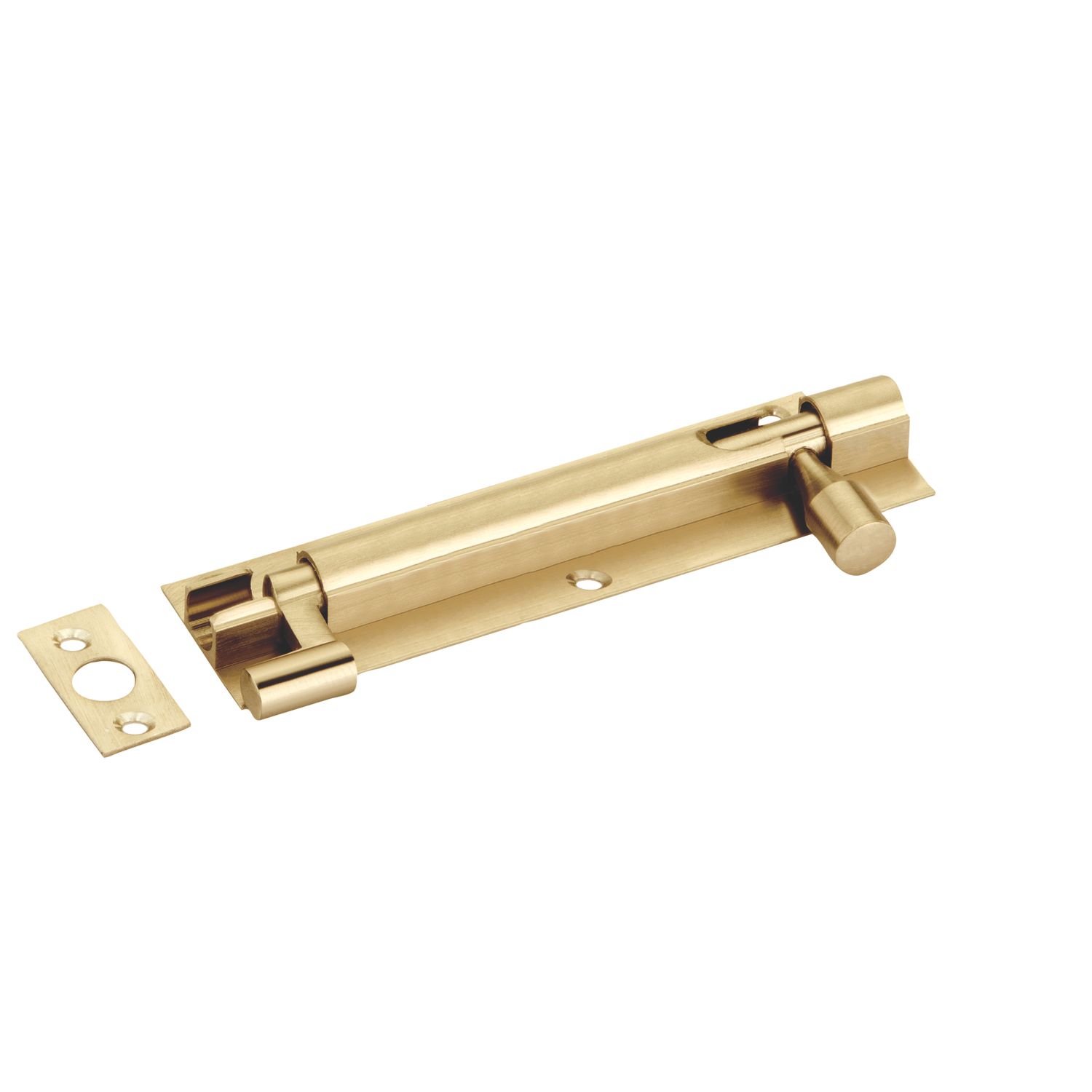 Smith & Locke Necked Door Bolt Polished Brass 150mm (157TE)