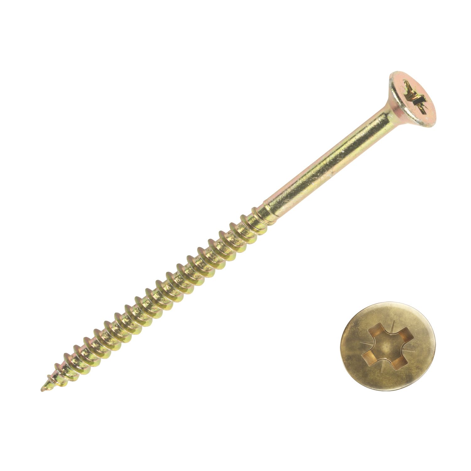 Goldscrew PZ Double-Countersunk Thread Cutting Multipurpose Screws 6mm x 80mm 100 Pack (15878)