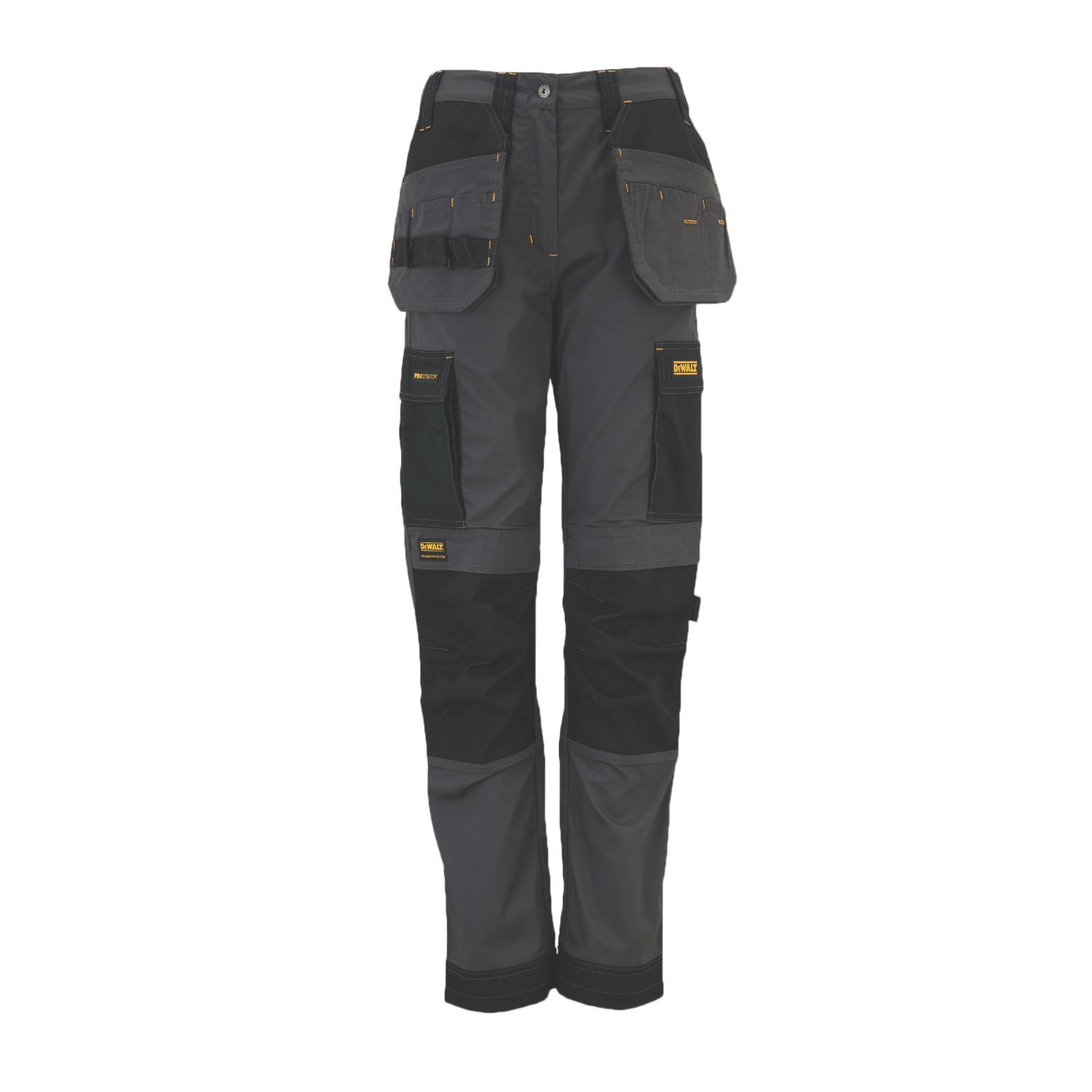 DeWalt Roseville Womens Work Trousers Grey/Black Size 12 31" L (158JE)