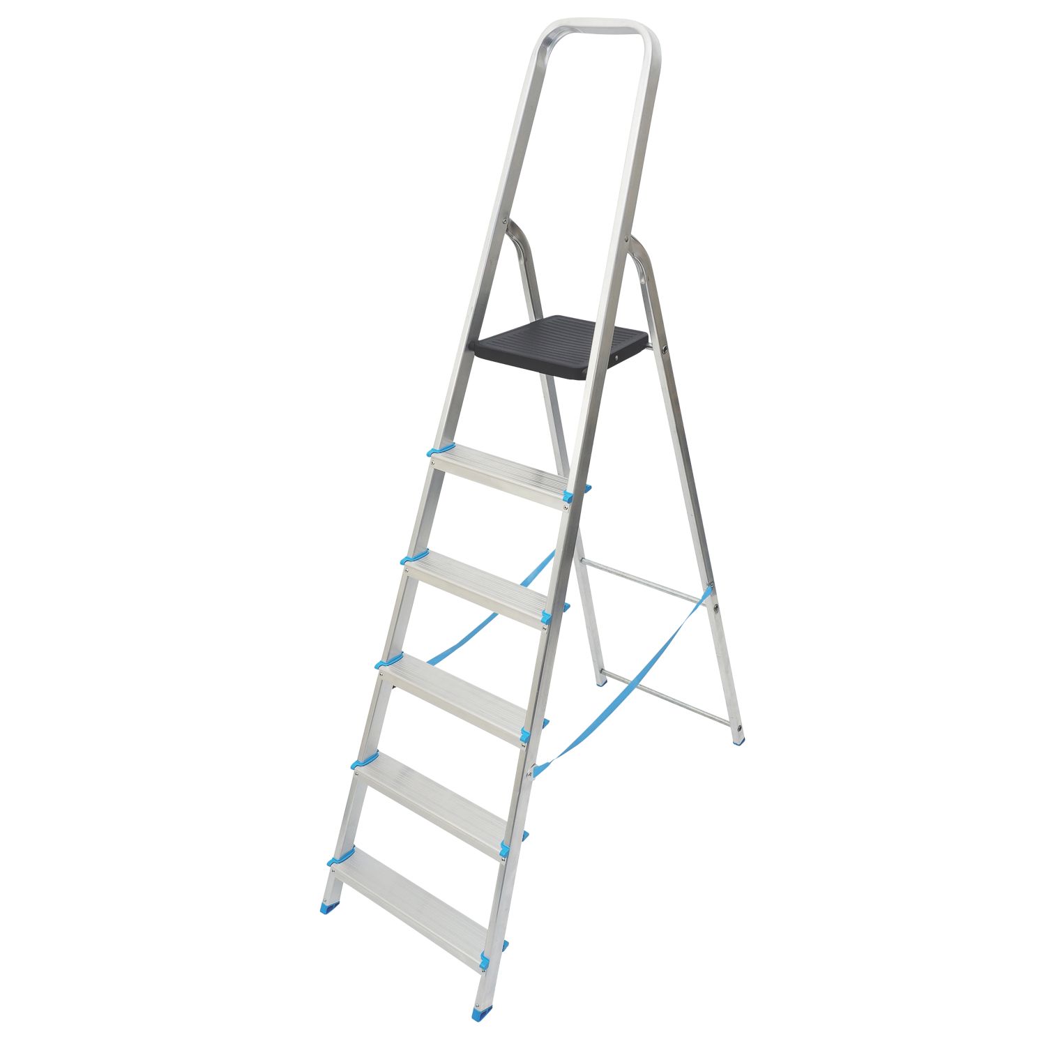 Mac Allister Aluminium 1.88m 6 Step Platform Step Ladder (158JF)