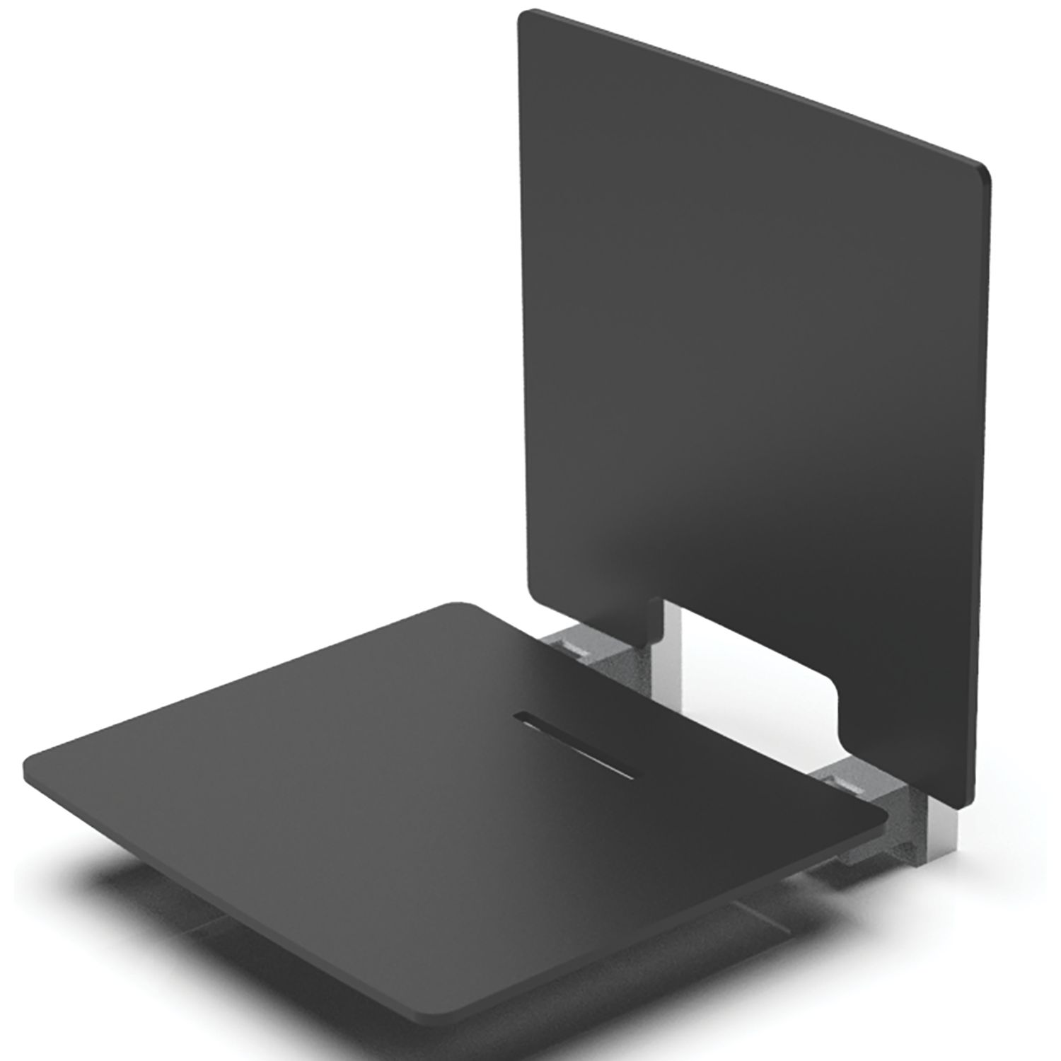 Nymas Wall Mounted Shower Seat with Back Rest Black (158JM)