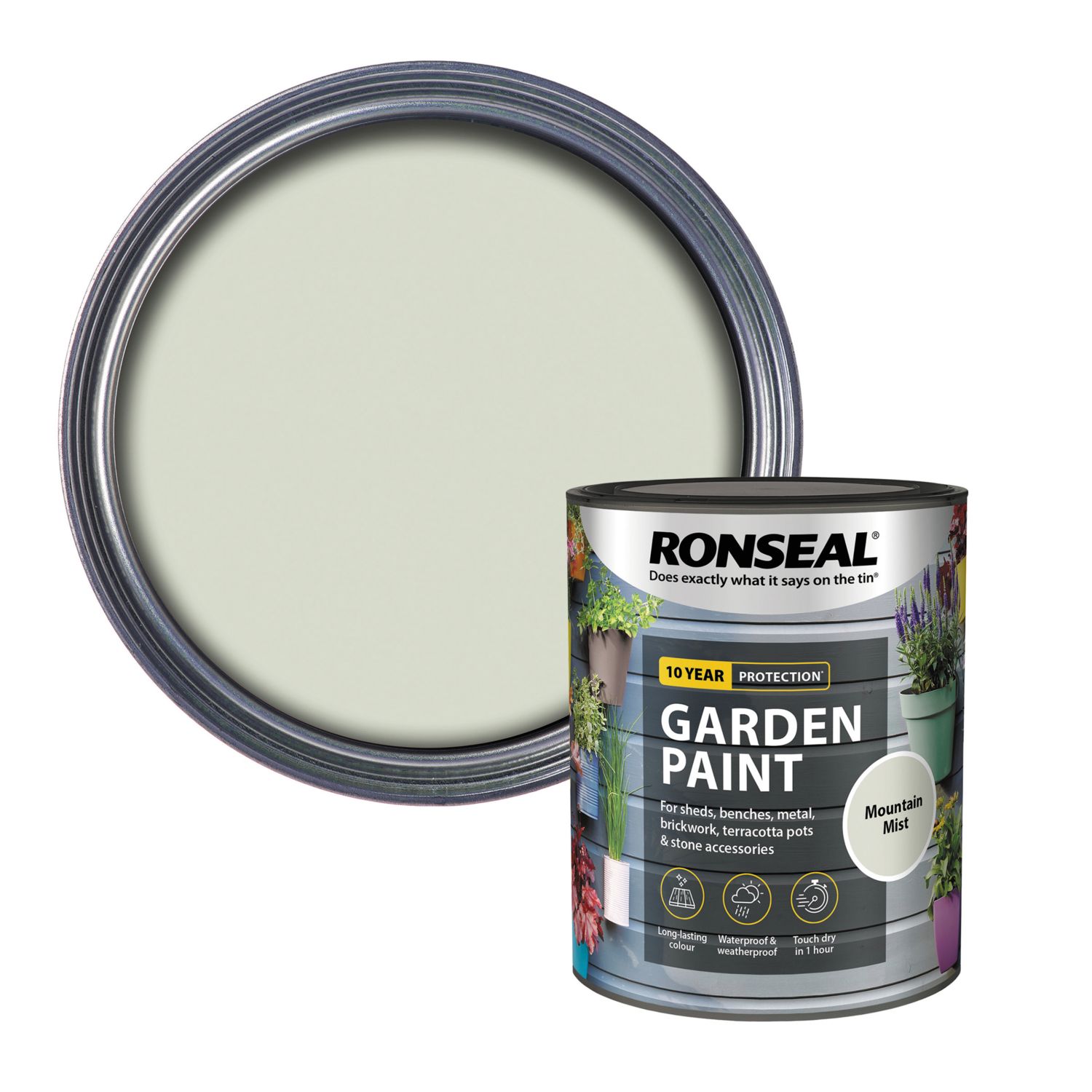 Ronseal 750ml Mountain Mist Matt Garden Paint (158PM)