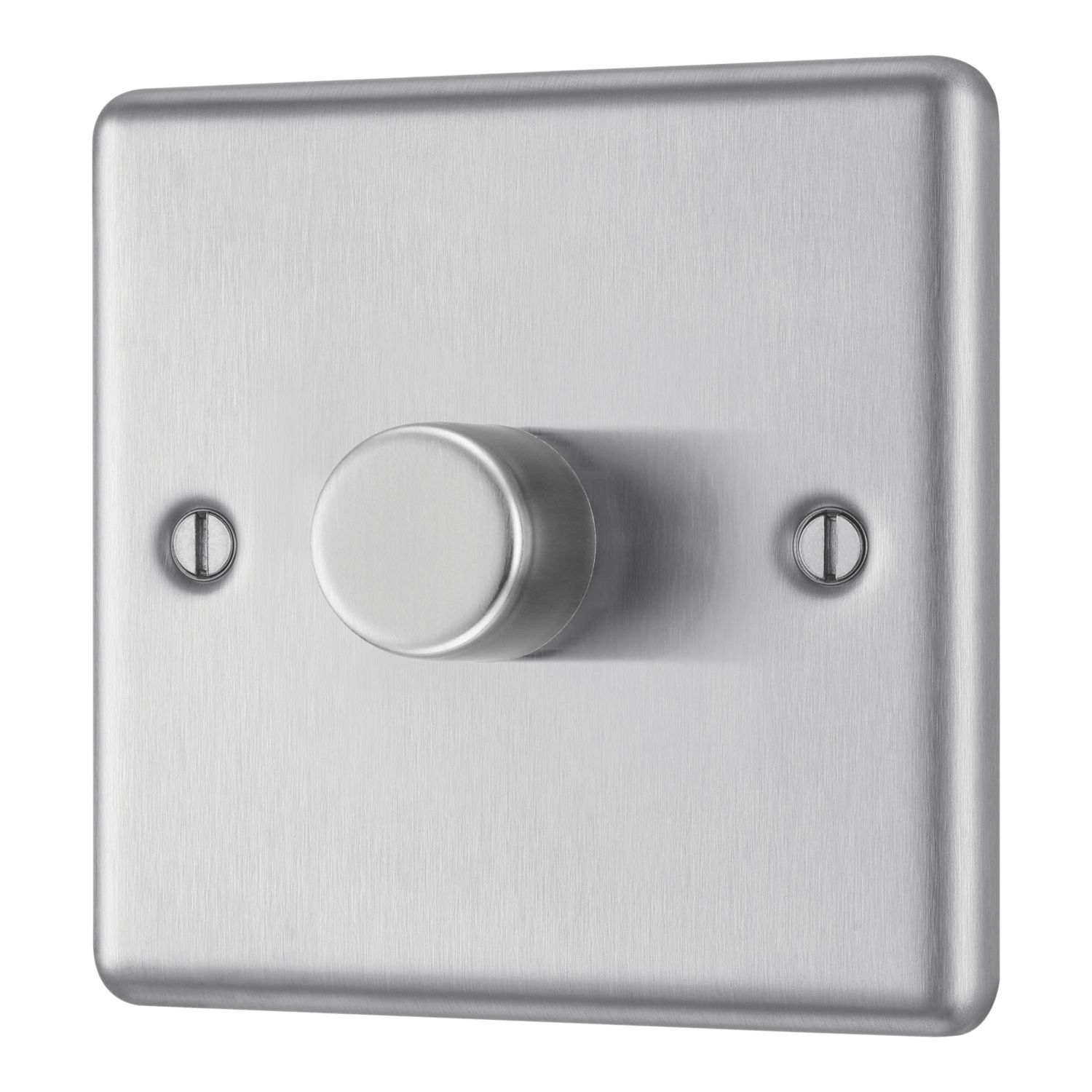 LAP 1-Gang 2-Way LED Dimmer Switch Brushed Steel with Colour-Matched Inserts (159PN)