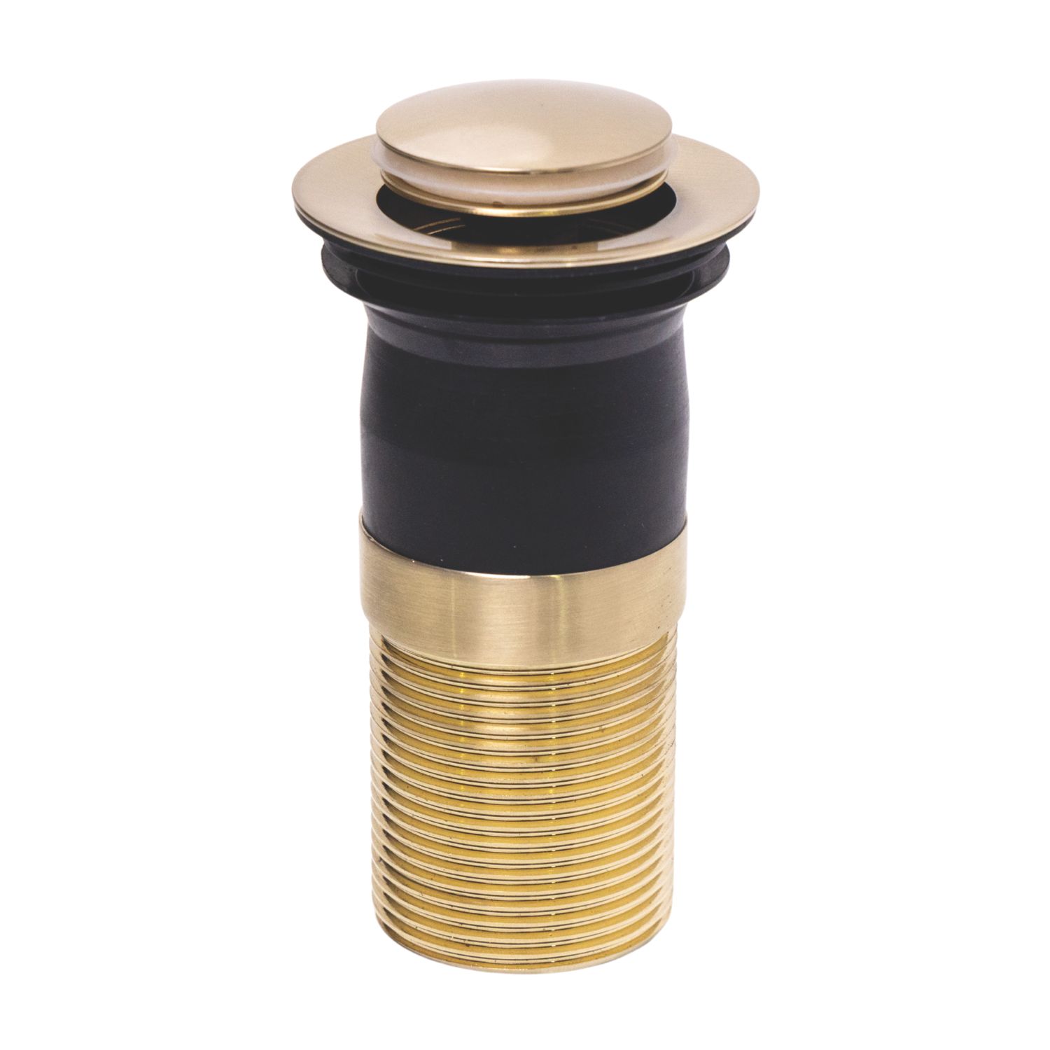 Top-Fix Unslotted Push Button Basin Waste Brushed Brass 60mm (160VN)