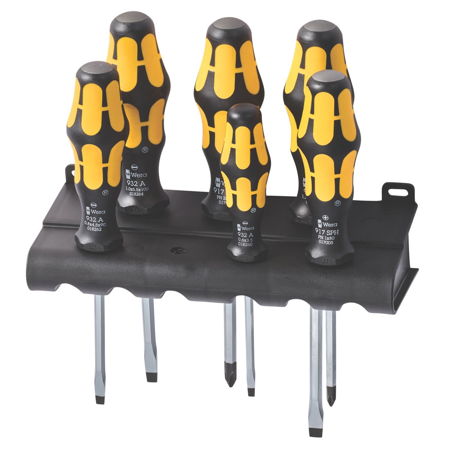 Wera 932/6 Kraftform Plus Rack Mixed Chisel Screwdriver Set 6 Pcs (161HF)