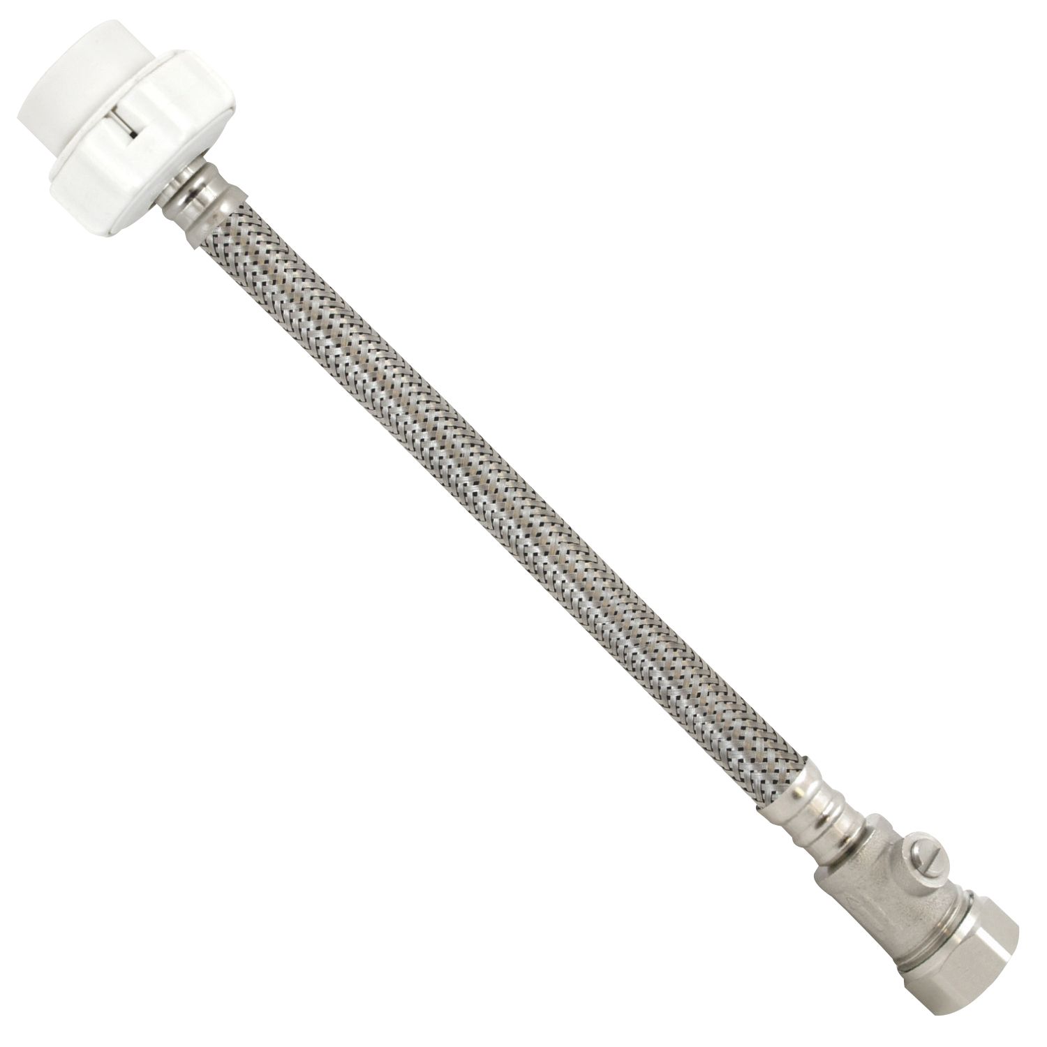 Fluidmaster Flexible Hose Connector 300mm with Isolating Valve 15mm x 1/2" x 300mm (1622G)