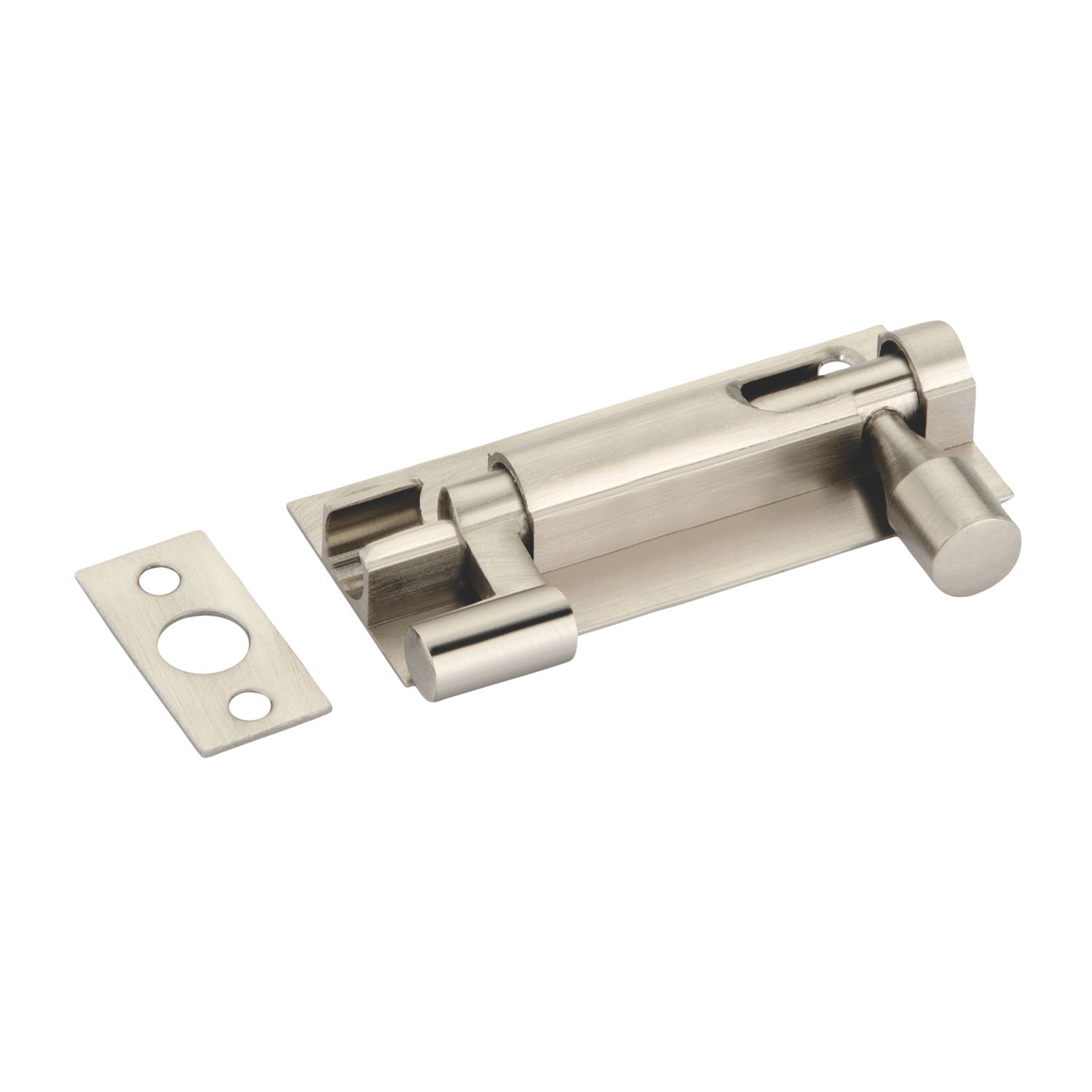 Smith & Locke Necked Door Bolt Satin Nickel 76mm (165PY)