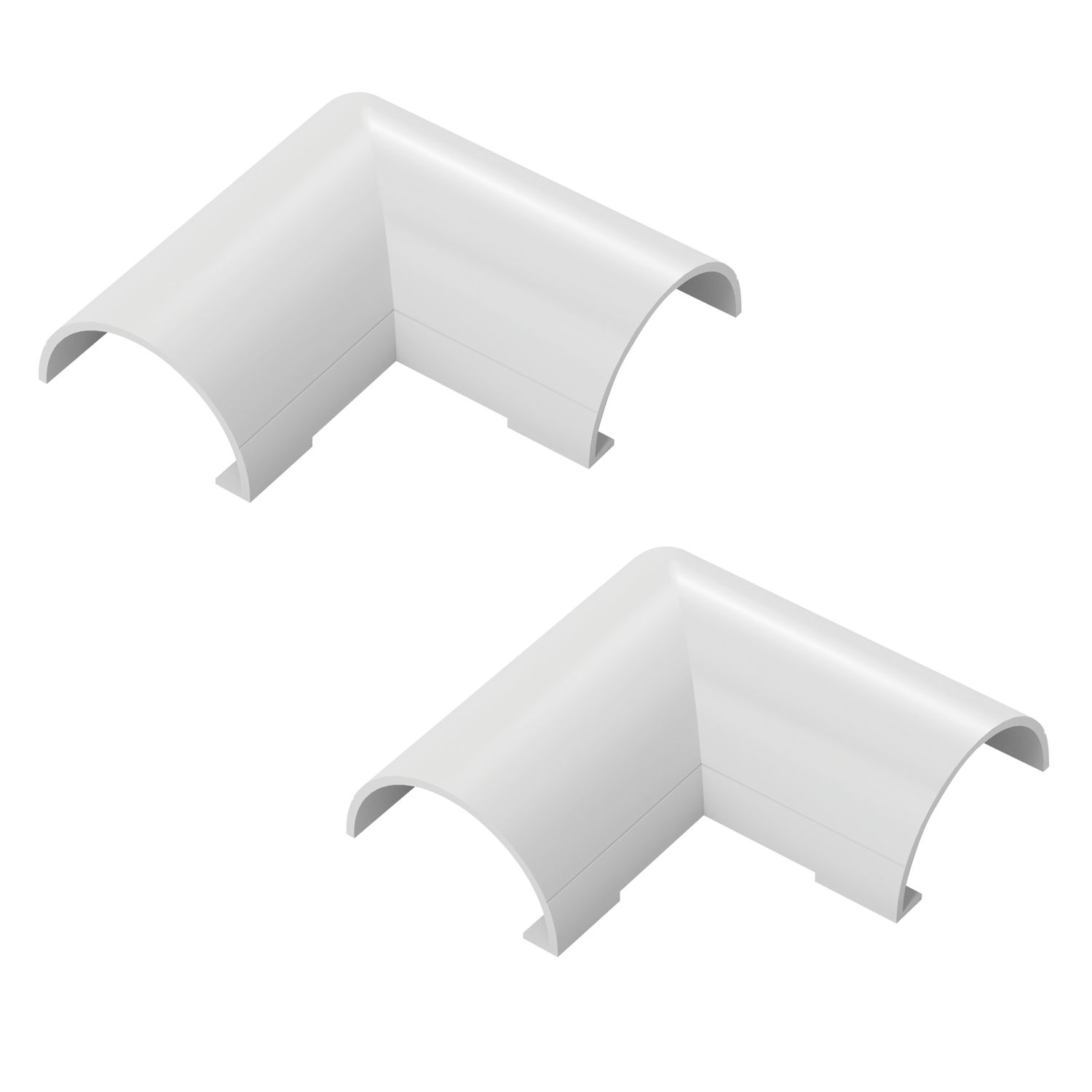 D-Line White Micro+ Trunking Flat Bends 20mm x 10mm 2 Pack (165RA)