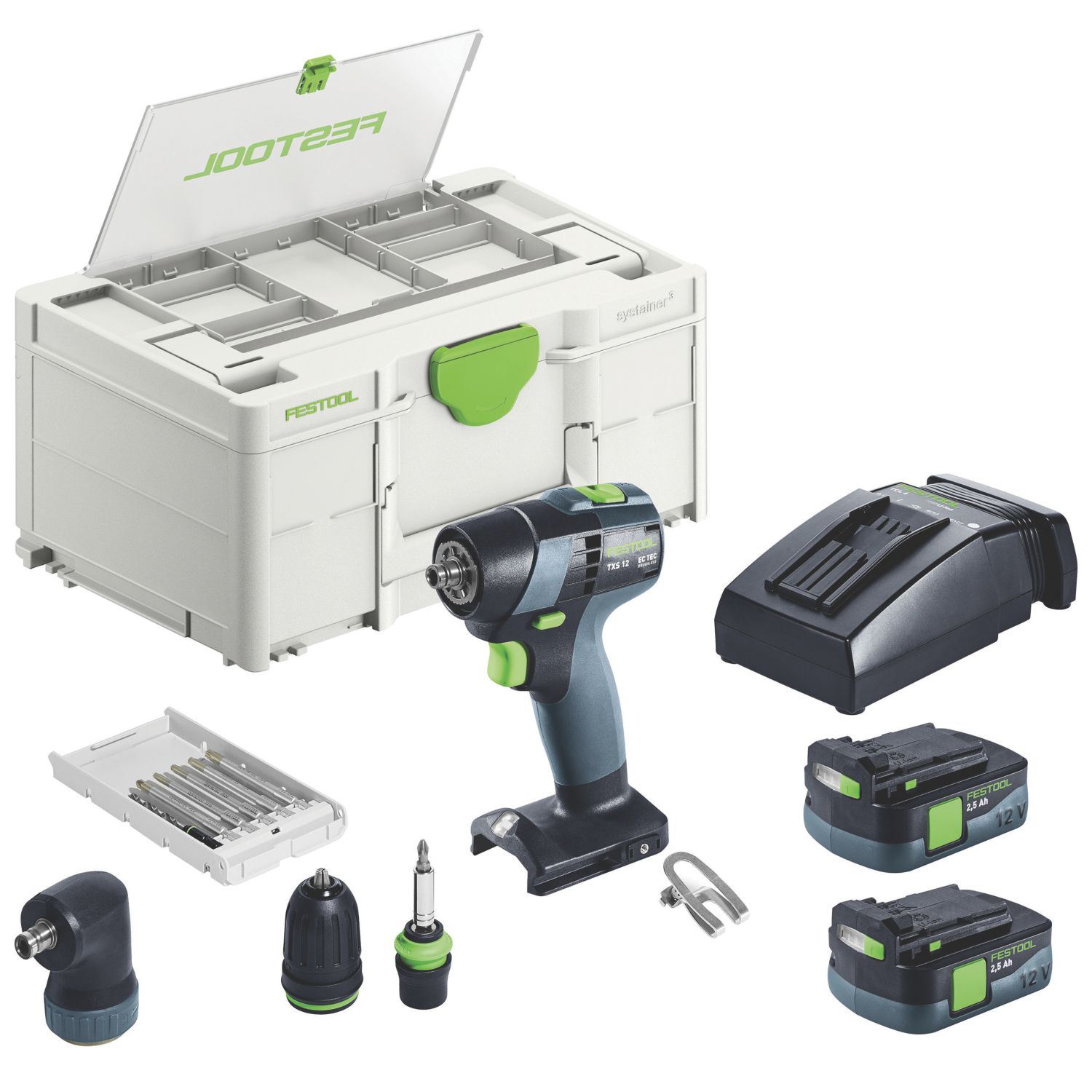 Festool TXS 12 2,5-Set 12V 2 x 2.5Ah Li-Ion Brushless Cordless Drill (165VT)