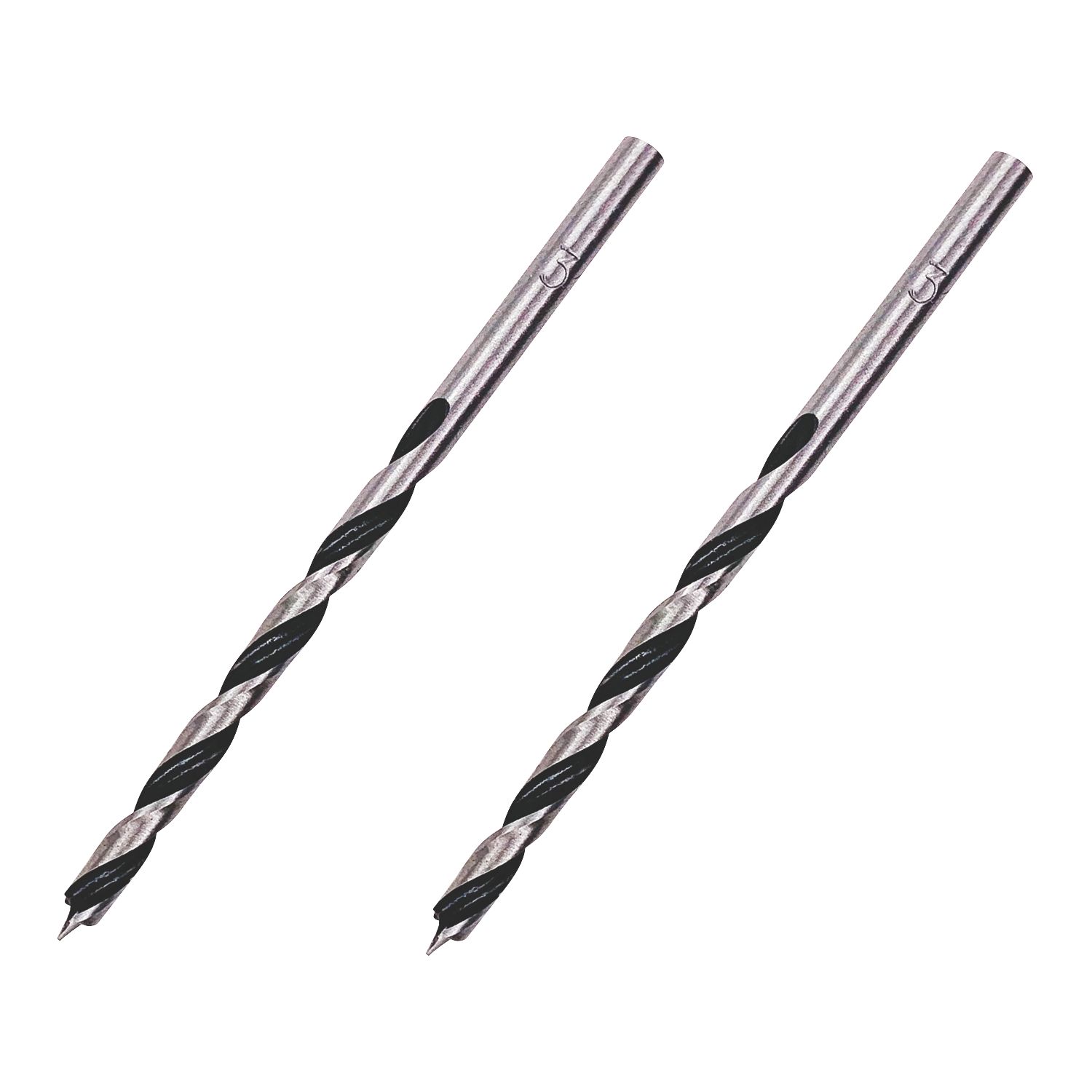 Straight Shank Brad Point Wood Drill Bits 3mm x 61mm 2 Pack (1667V)