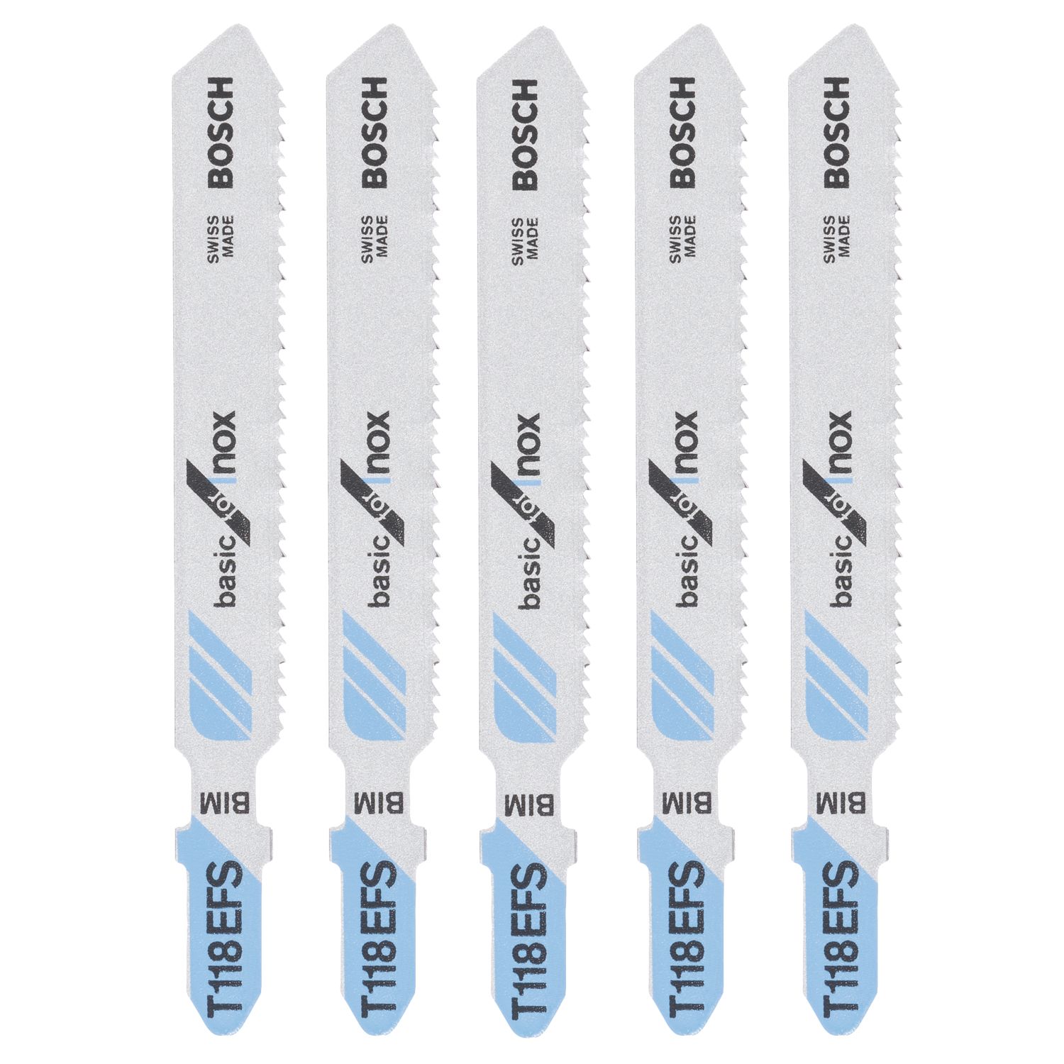 Bosch T118EFS Sheet Stainless Steel Jigsaw Blades 83mm 5 Pack (166FX)