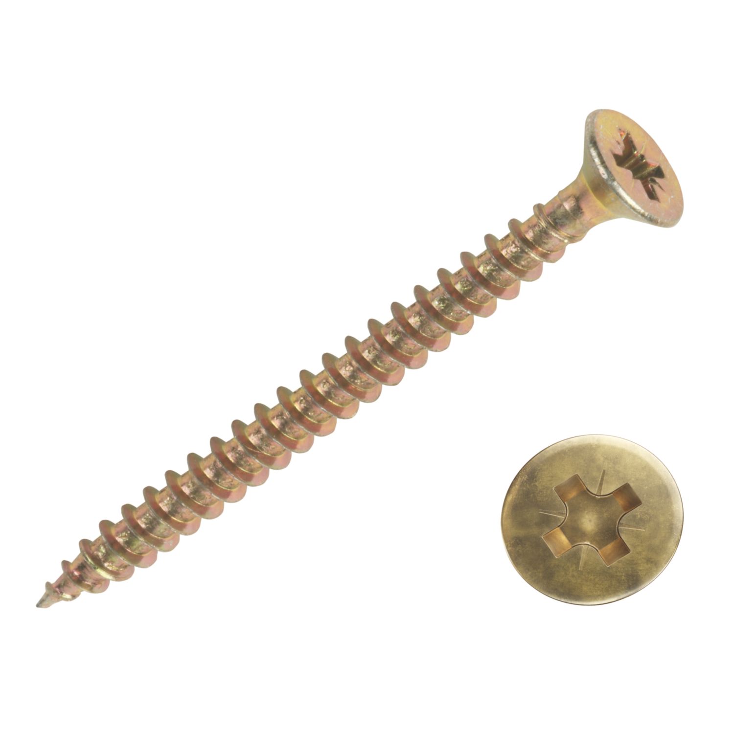 Goldscrew PZ Double-Countersunk Thread Cutting Multipurpose Screws 3.5mm x 40mm 200 Pack (16862)