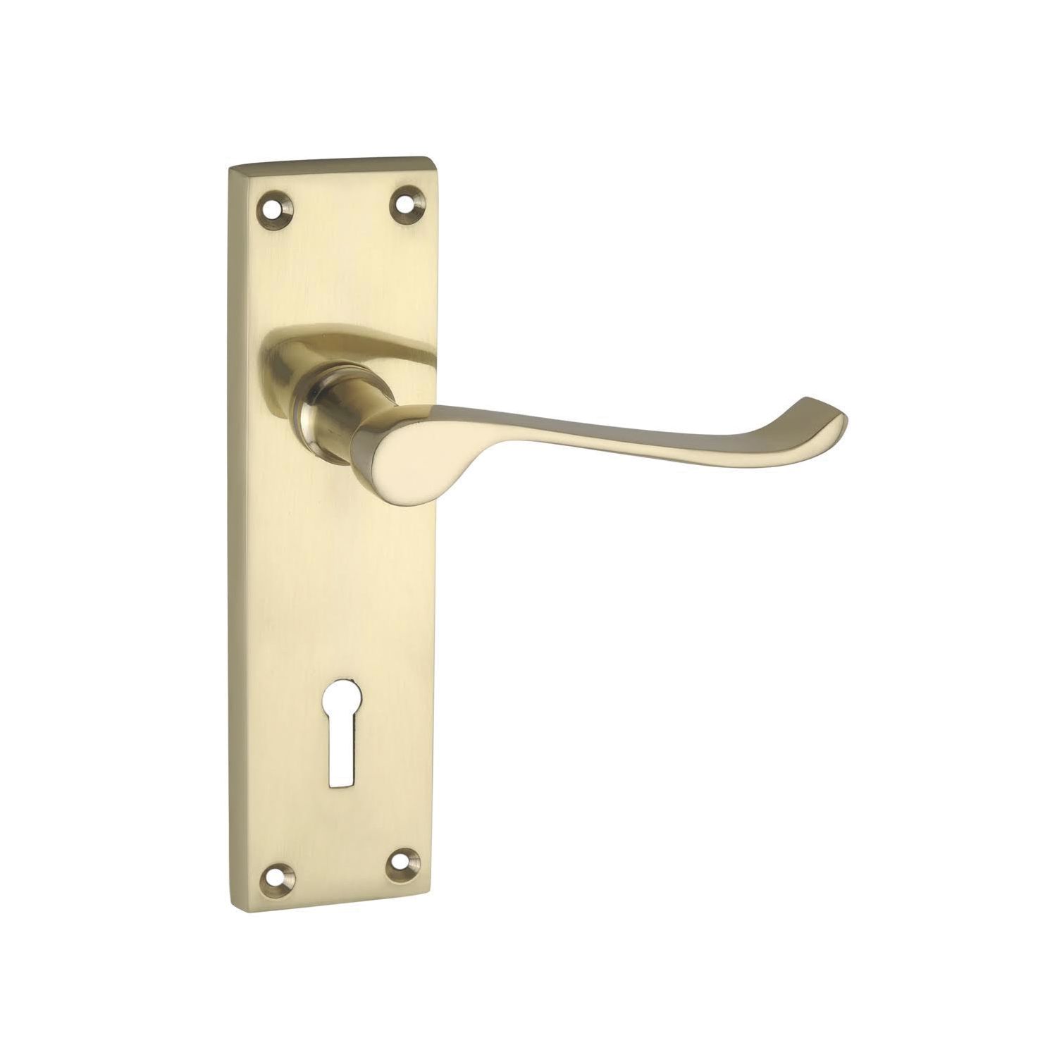 Smith & Locke Fire Rated Lock Door Handles Pair Polished Brass (1700P)