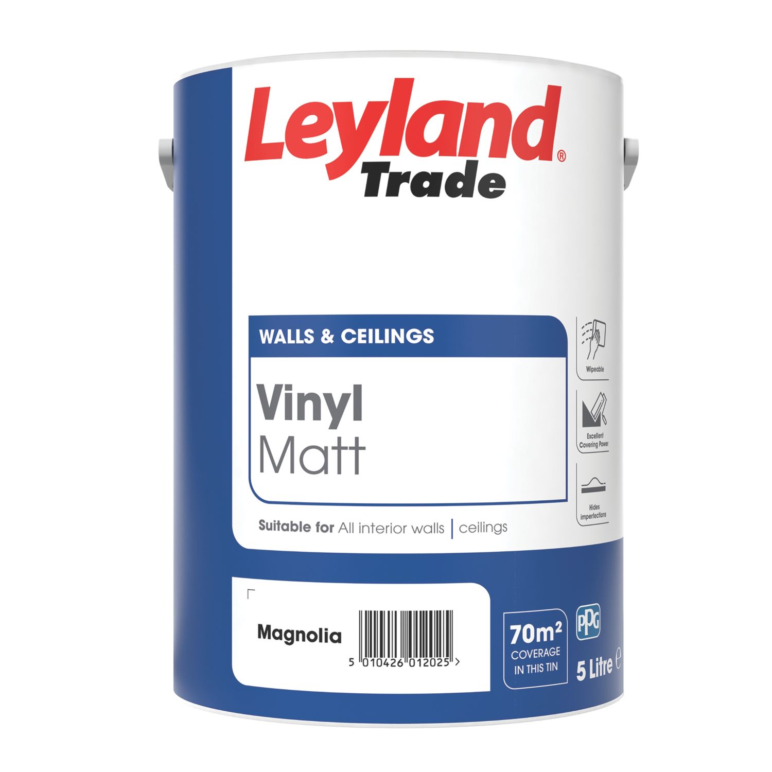 Leyland Trade 5Ltr Magnolia Vinyl Matt Emulsion Wall Paint (170AP)