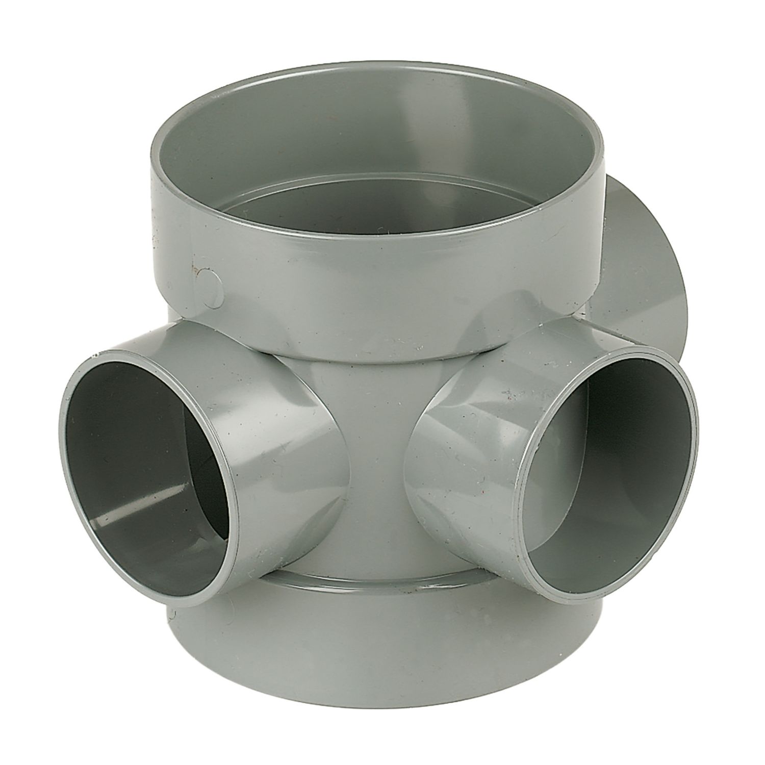 FloPlast Solvent Weld 3-Boss Double Socket Short Pipe Grey 110mm (17138)