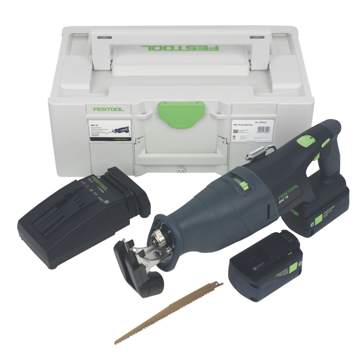 Festool RSC 18 5.0 EB-Plus 18V 2 x 5.0Ah Li-Ion Airstream Brushless Cordless Reciprocating Saw (174HN)