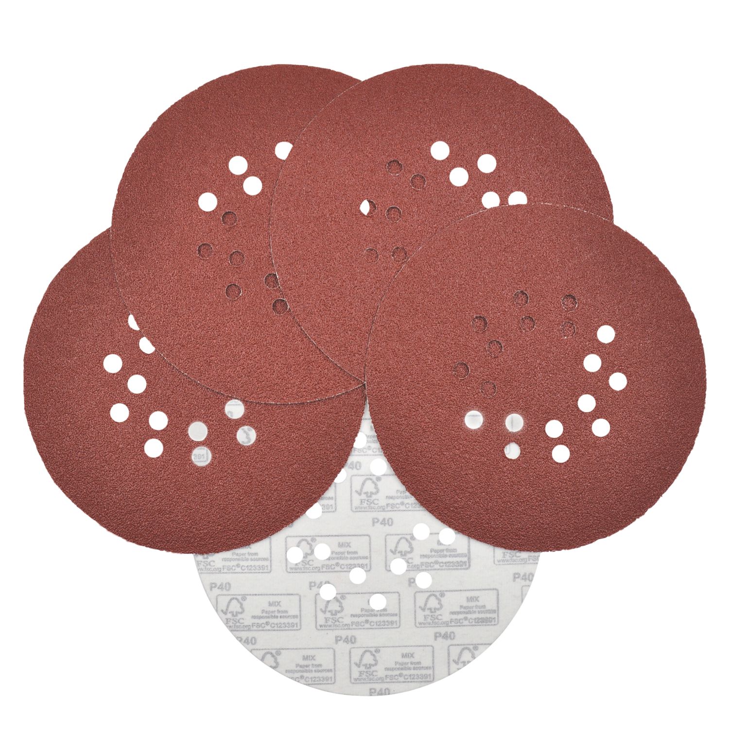 Titan 40 Grit 18-Hole Punched Multi-Material Sanding Discs 225mm 5 Pack (174YW)