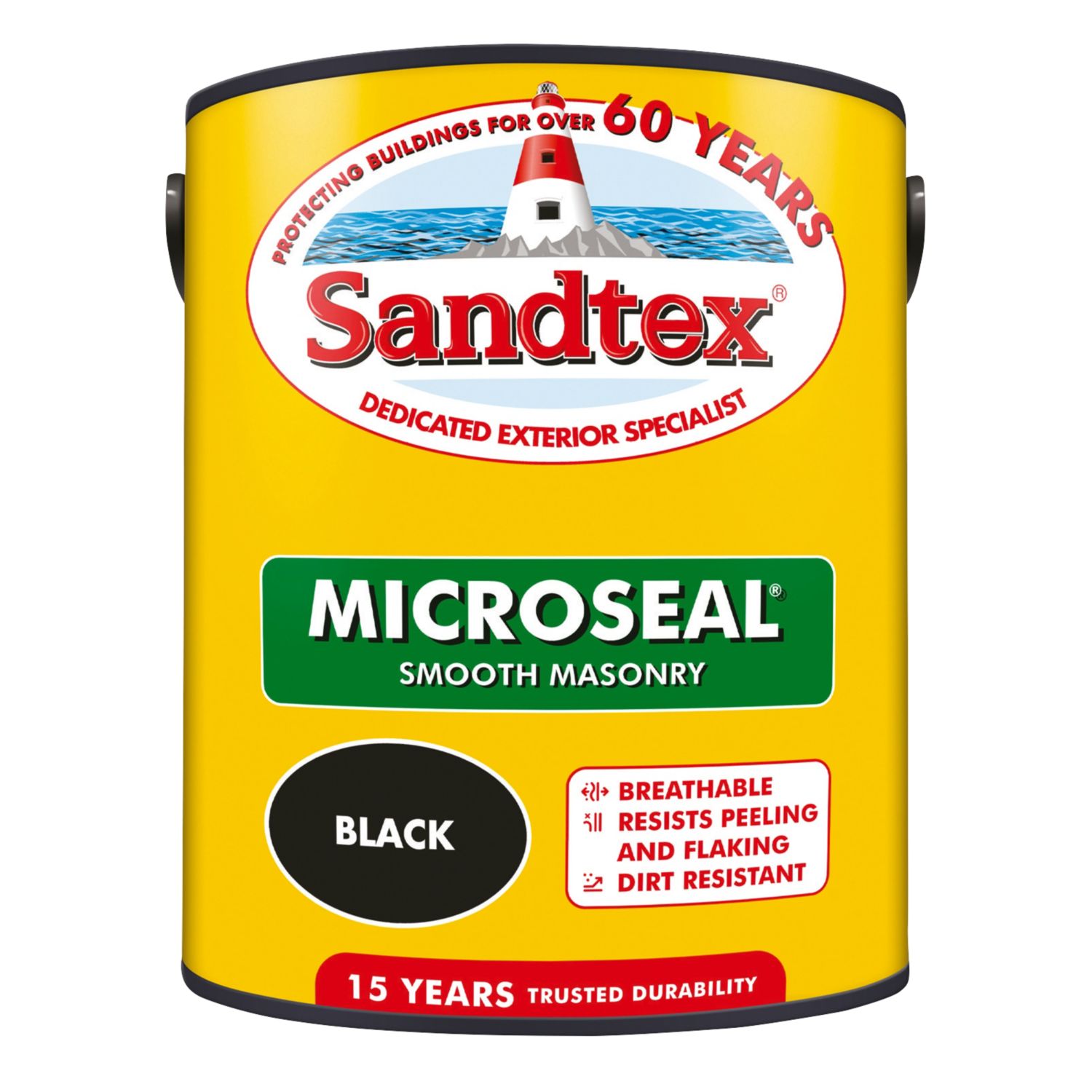 Sandtex 5Ltr Ultra Smooth Black Masonry Paint (17619)