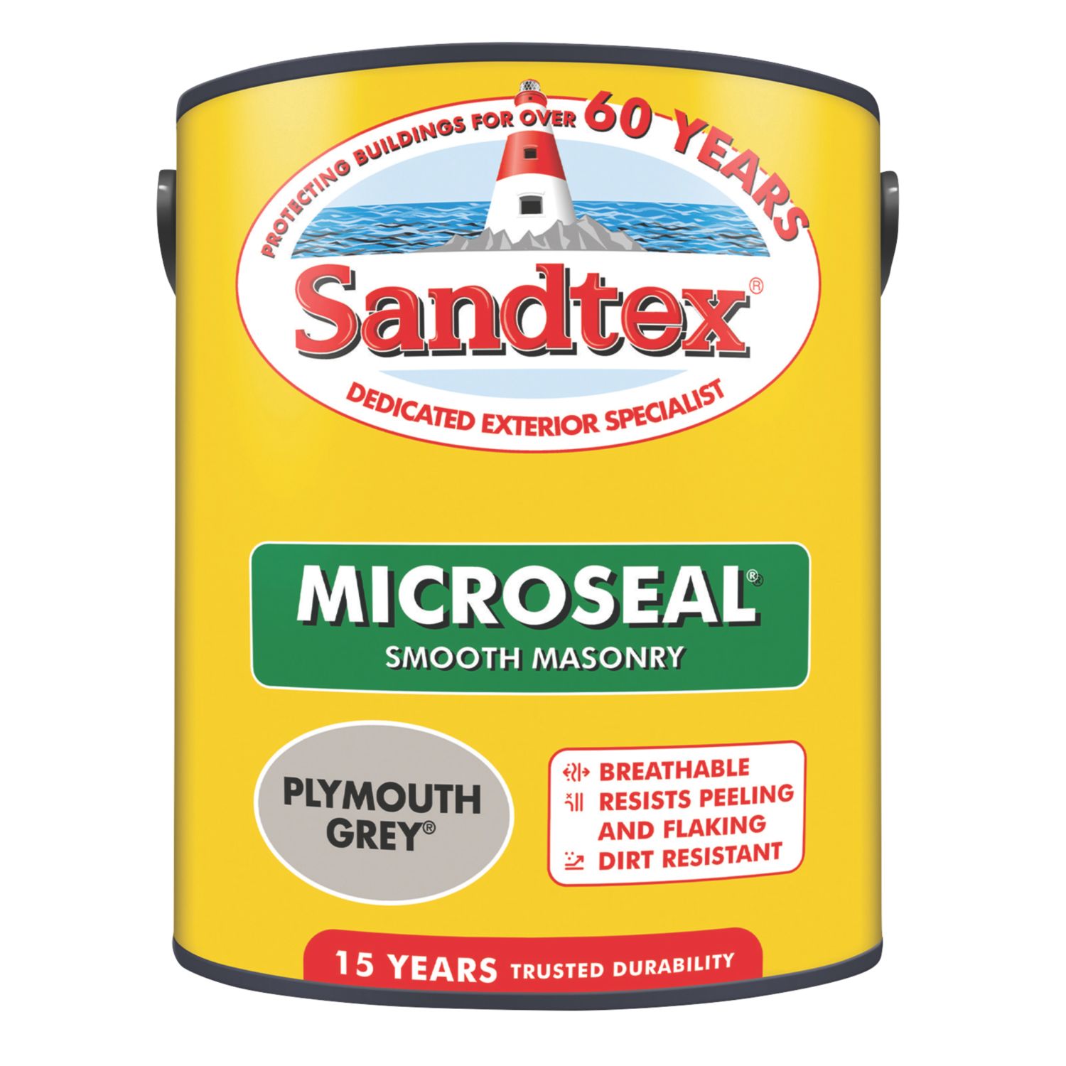Sandtex 5Ltr Ultra Smooth Plymouth Grey Masonry Paint (17668)