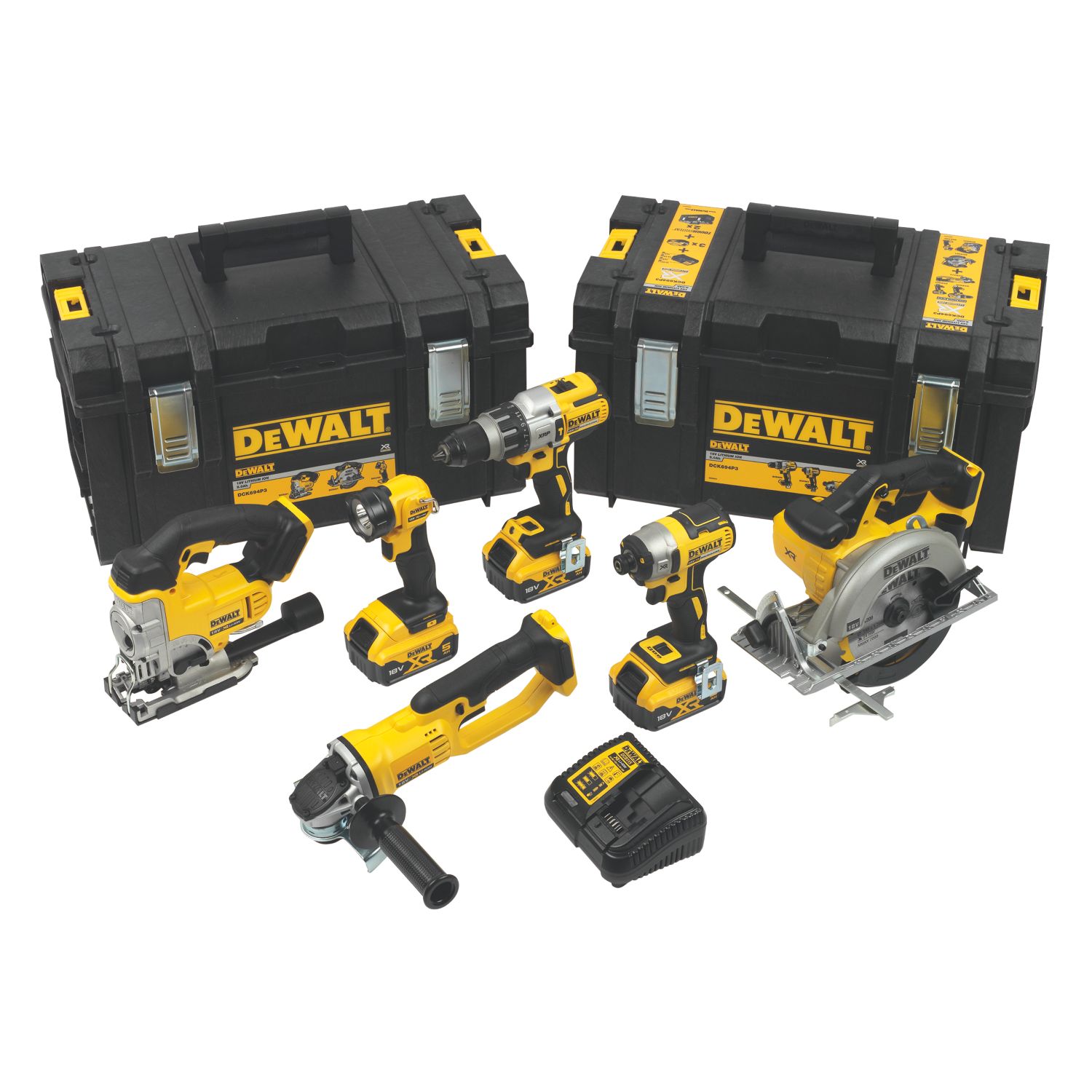 DeWalt DCK694P3-GB 18V 3 x 5Ah Li-Ion XR Cordless 6-Piece Kit (176FU)
