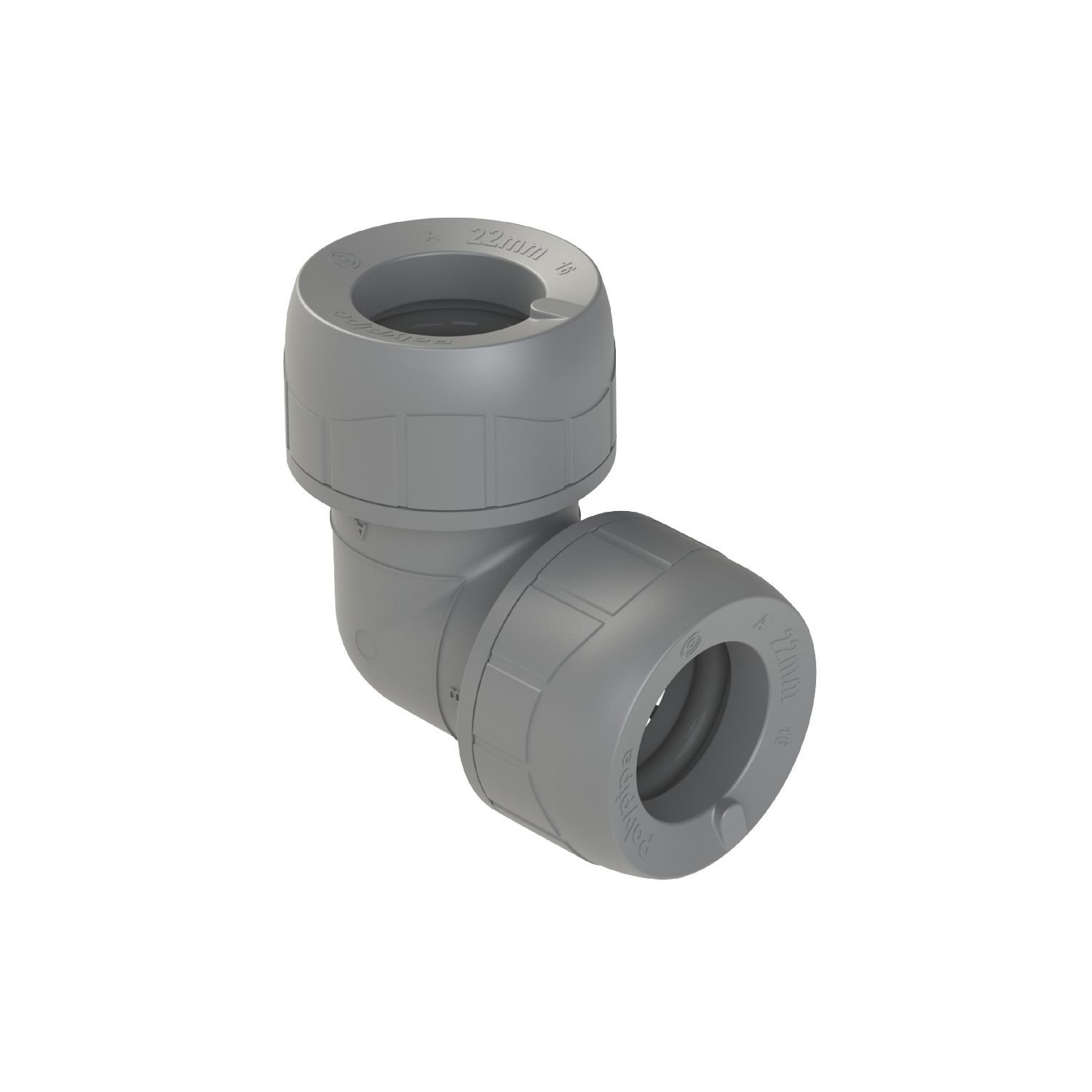 PolyPlumb Enhanced Plastic Push-Fit Equal 90° Elbow 22mm (176PY)