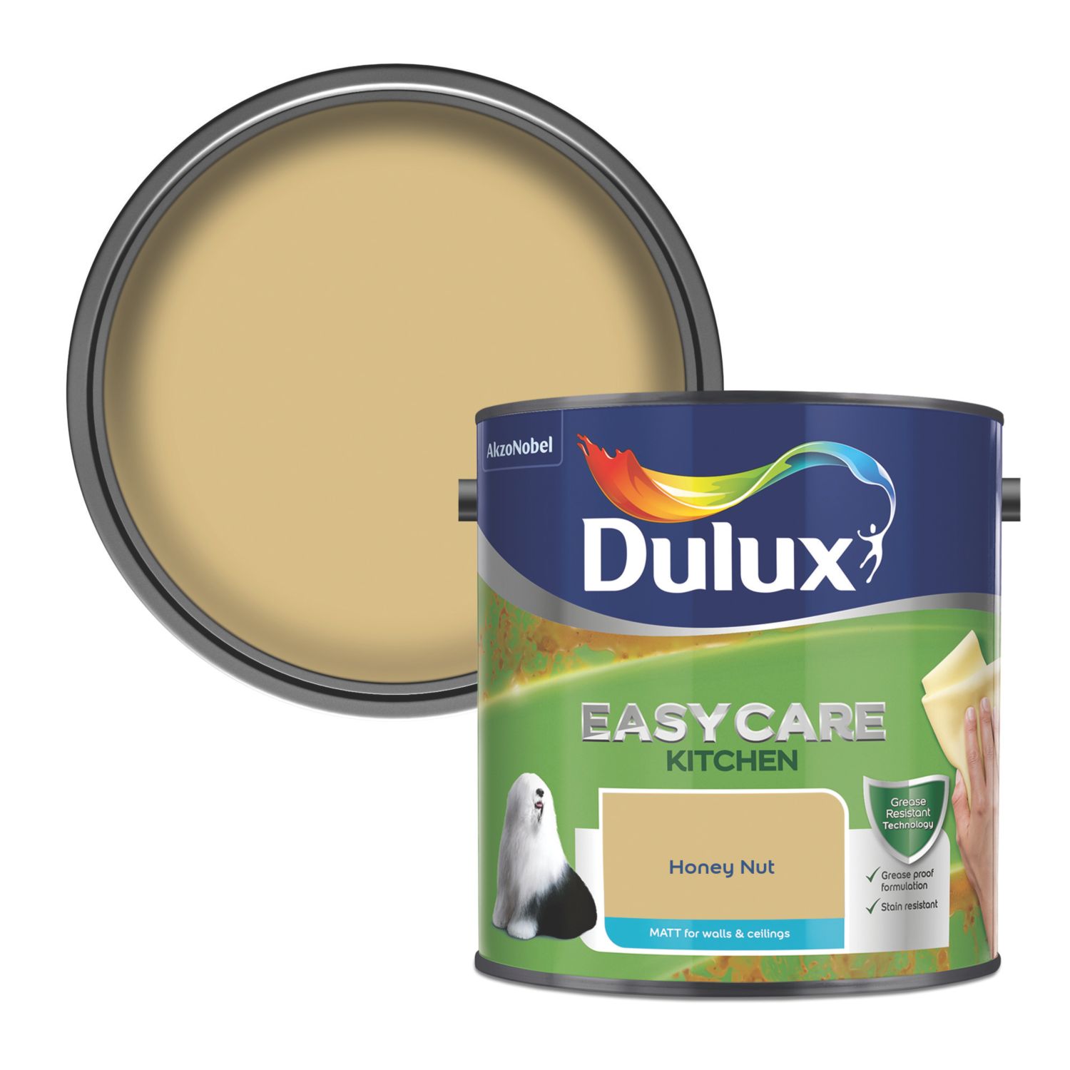 Dulux Easycare 2.5Ltr Honey Nut Matt Emulsion Kitchen Paint (176RT)