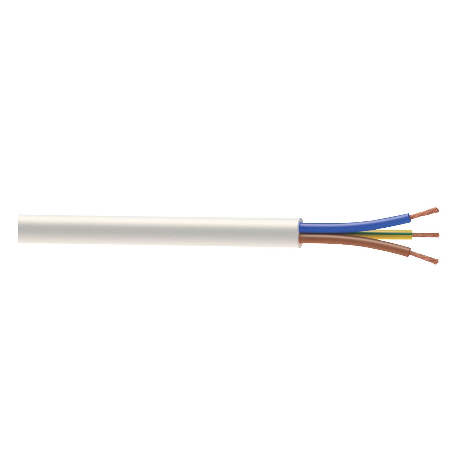 Time 3093Y White 3-Core 0.75mm² Flexible Cable 25m Drum (177JY)