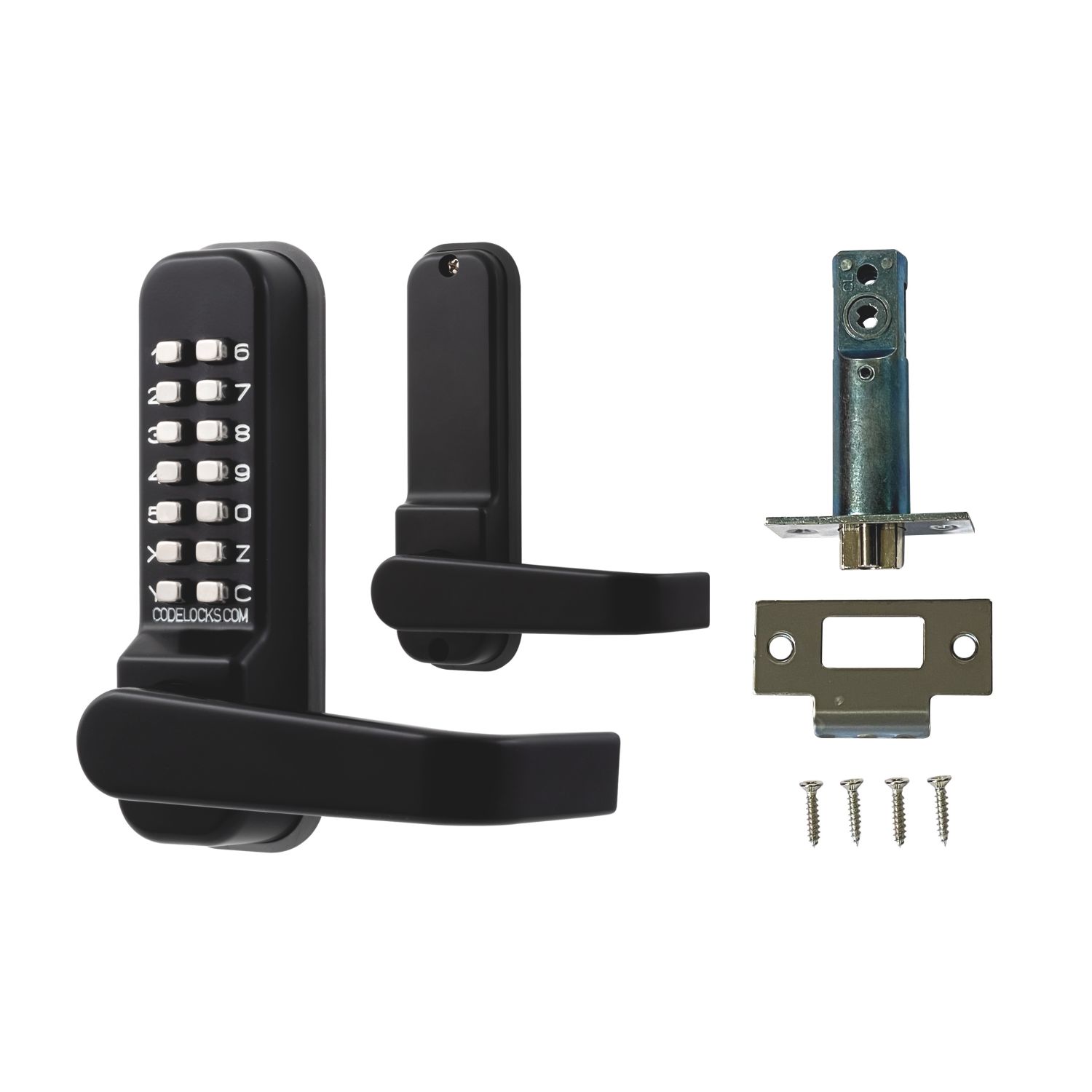 Codelocks Push-Button Lock with Mortice Latch 57mm Matt Black (178KK)